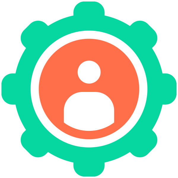 A warning icon featuring a person with an open mouth, surrounded by a gear symbol.