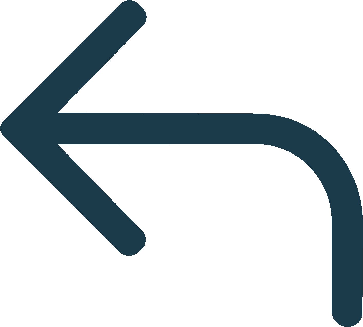 Left-pointing navigation arrow icon in teal color.