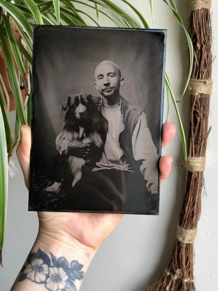 Carson and Bear, best friends together on tintype 💕

#tintypephotographer #milwaukeephotographer #wetplatecollodion #dogsrule