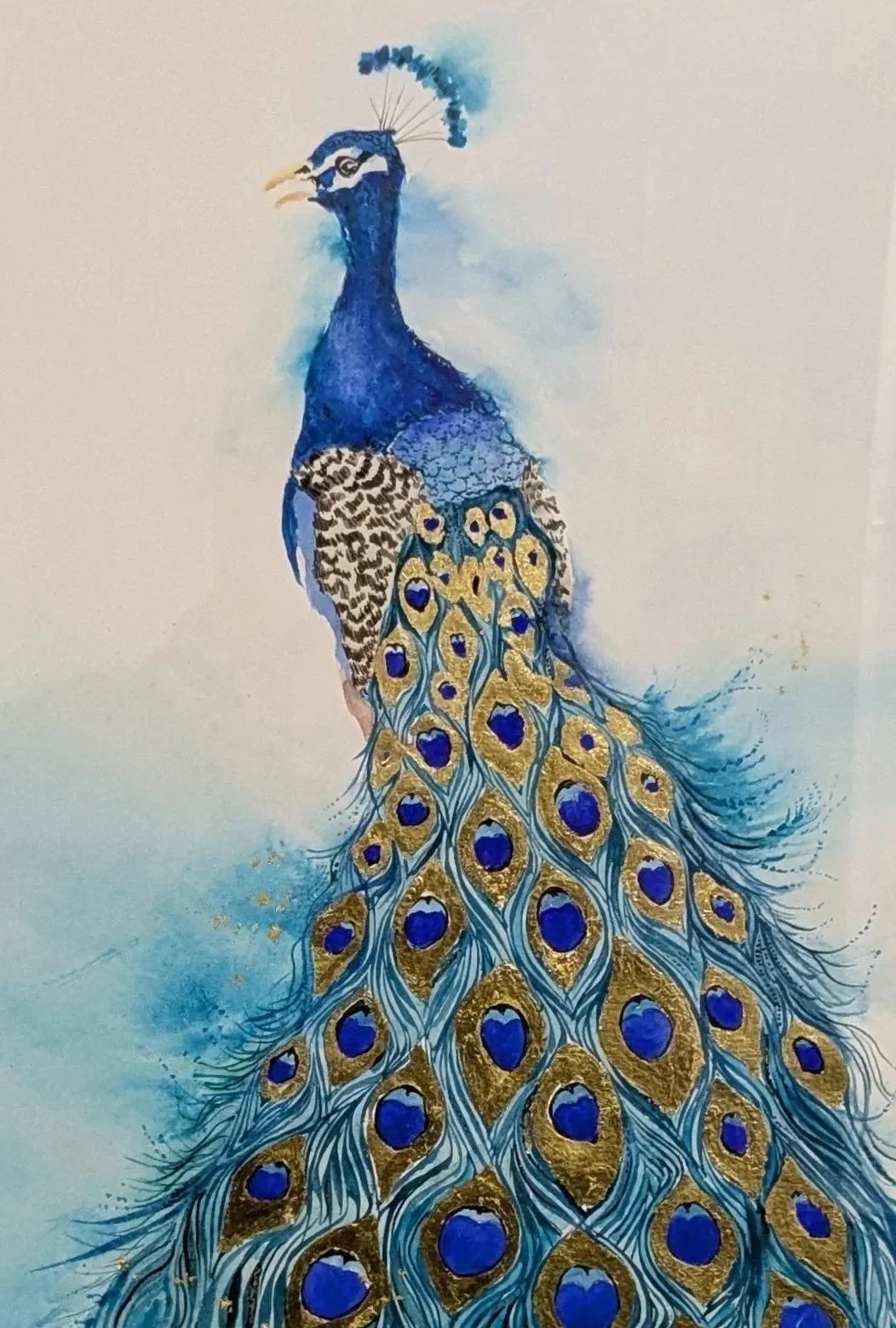 Acrylic ink and Gold Leaf