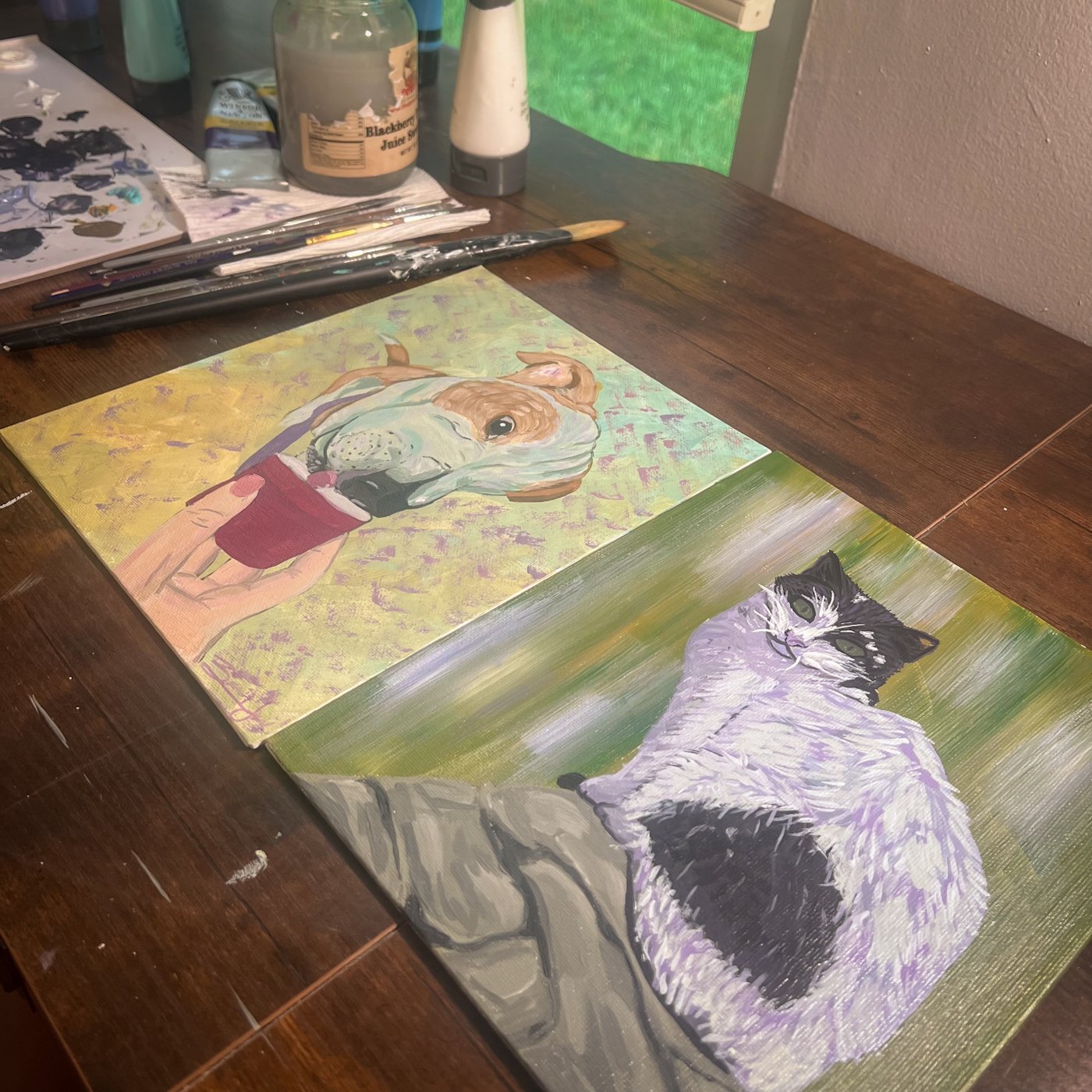 Whimsical portraits for whimsical pets, commissions will soon be opened for furry friends 🐶✨ 

#BadWitchStudio #ShopLocalArt #petportraits #instadaily #artistsoninstagram #petart  #painting #petpainting #thebadwitchstudio #furbabies #pets #artinprog