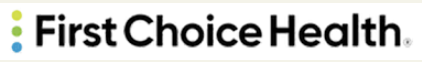 First Choice Health insurance logo with three colored dots (green, blue, teal) to the left of the text.