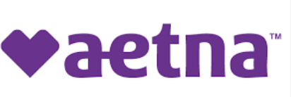 Aetna insurance logo in purple text with a heart shape to the left of the company name.