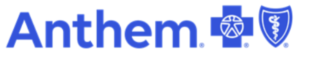 Anthem insurance logo featuring Blue Cross and Blue Shield symbols in blue.