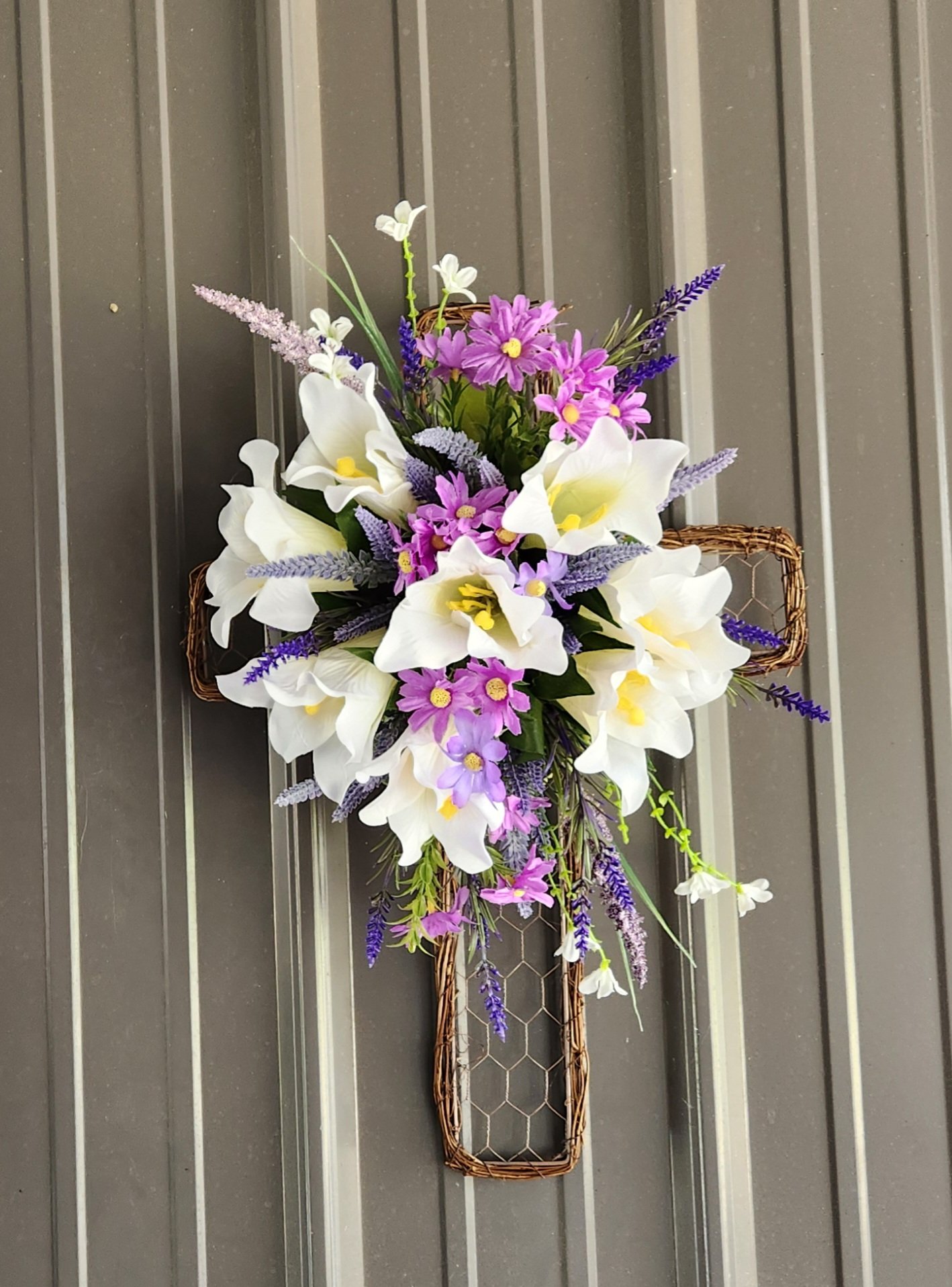 "Grace" - Easter Lilly Cross