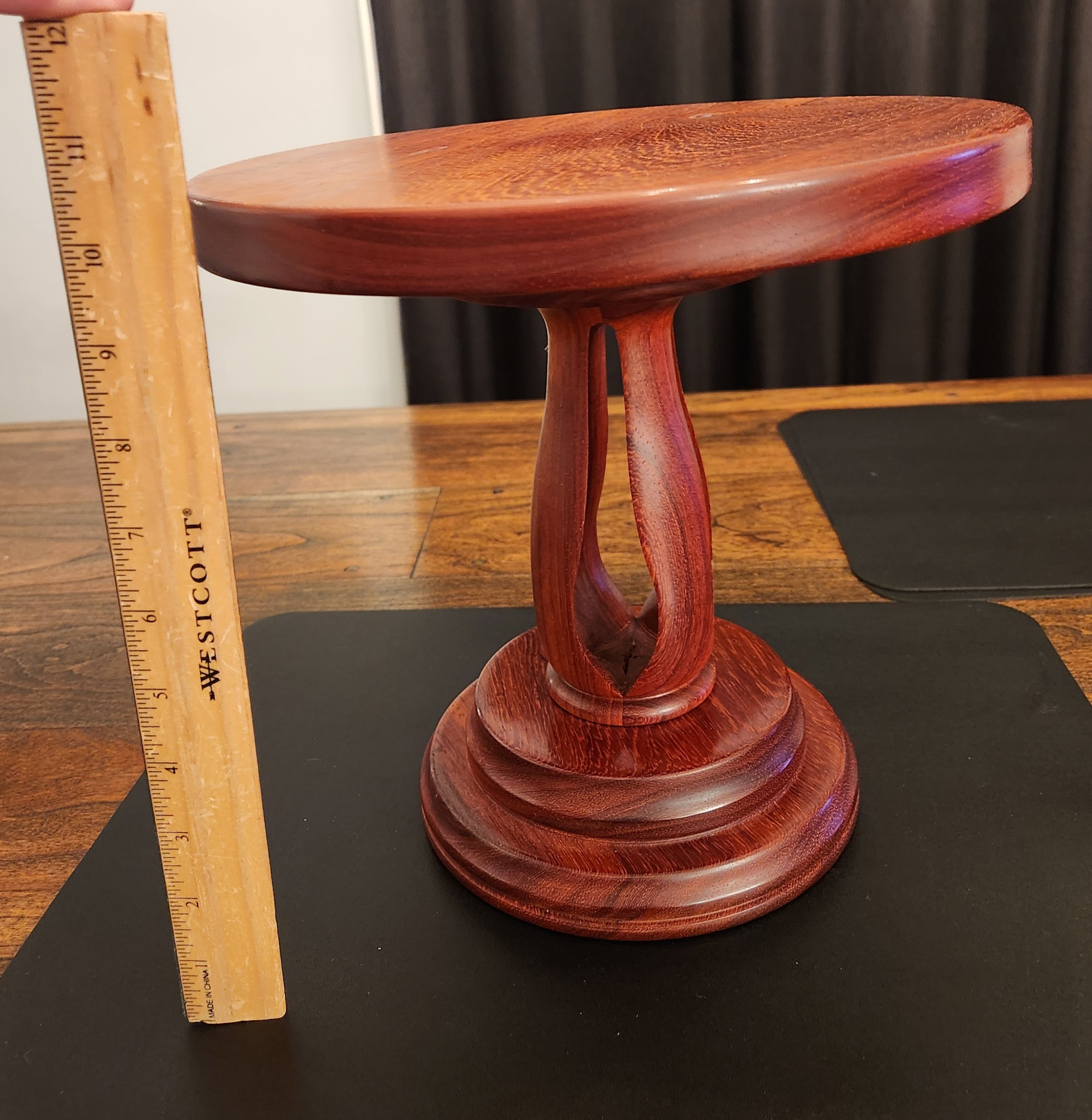 10 1/2" Padauk Wood Cake Stand