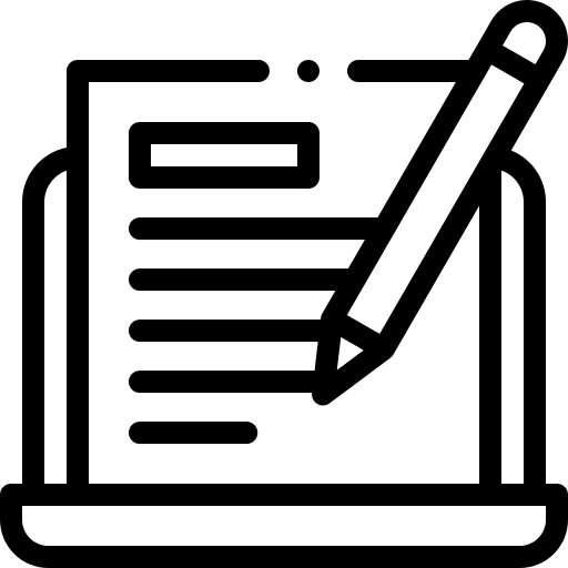 An illustration of a pen writing on paper