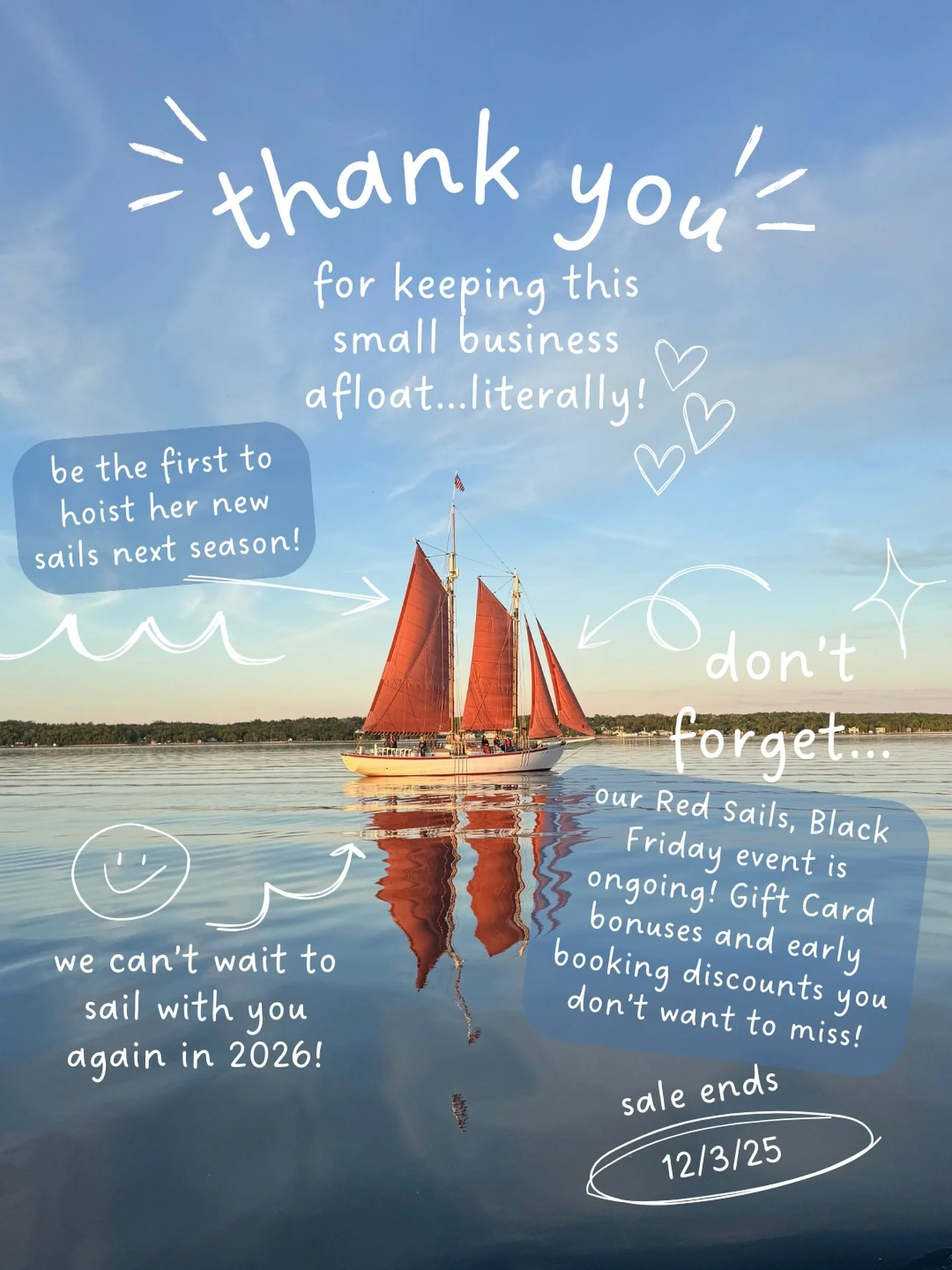 It&rsquo;s Small Business Saturday! 💙⛵️

Your support of our little business keeps our boats afloat! And the best part is when you support your favourite Door County businesses, you&rsquo;re investing in the magic and the future of Door County, too!