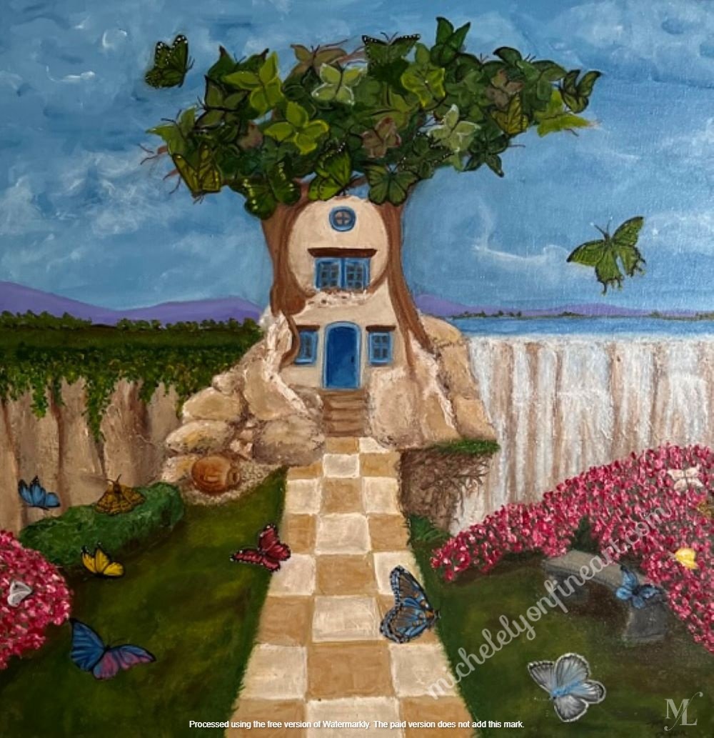 "Out on a Limb"
A butterfly mystery!
Original work of art.
20" x 20" x 1.5" mixed media on canvas.
Price: USD 700.00