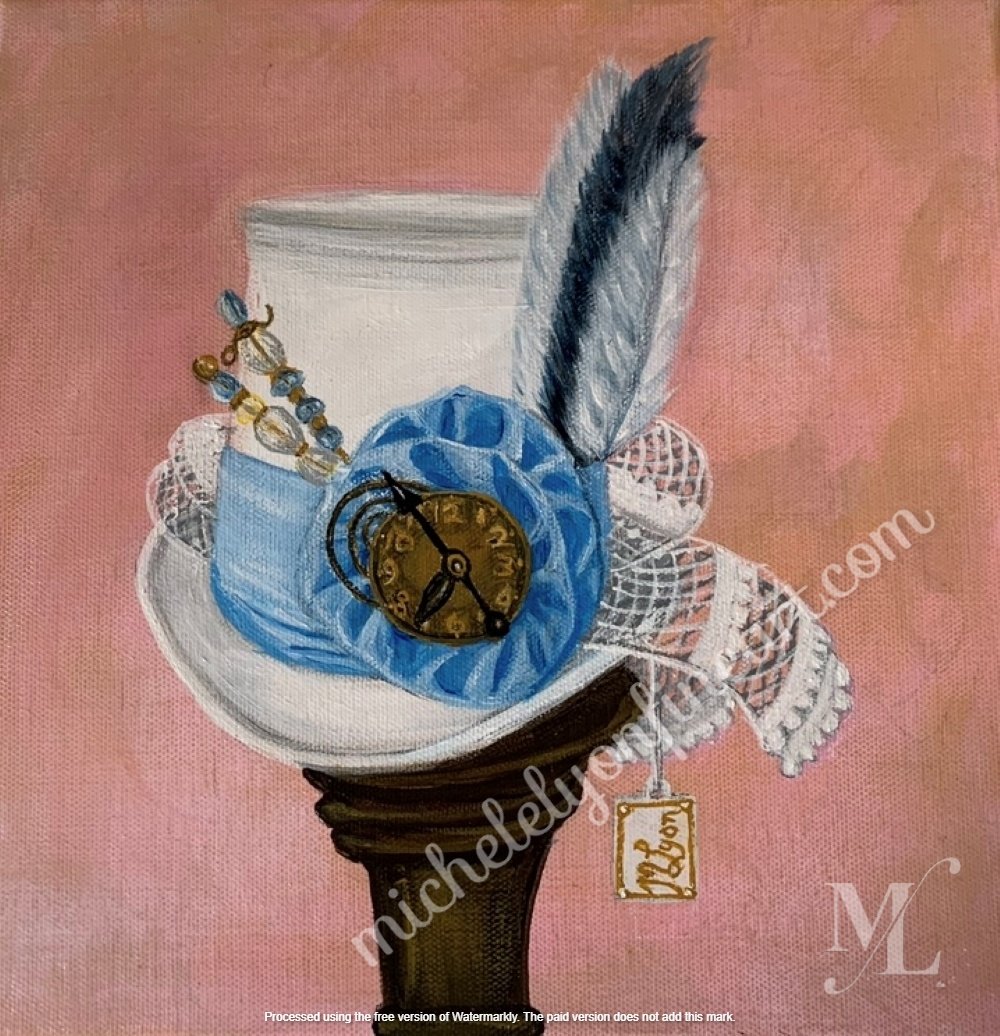 "On the Clock - Steampunk Tophat"
10" x 10" acrylic on canvas...$200.00