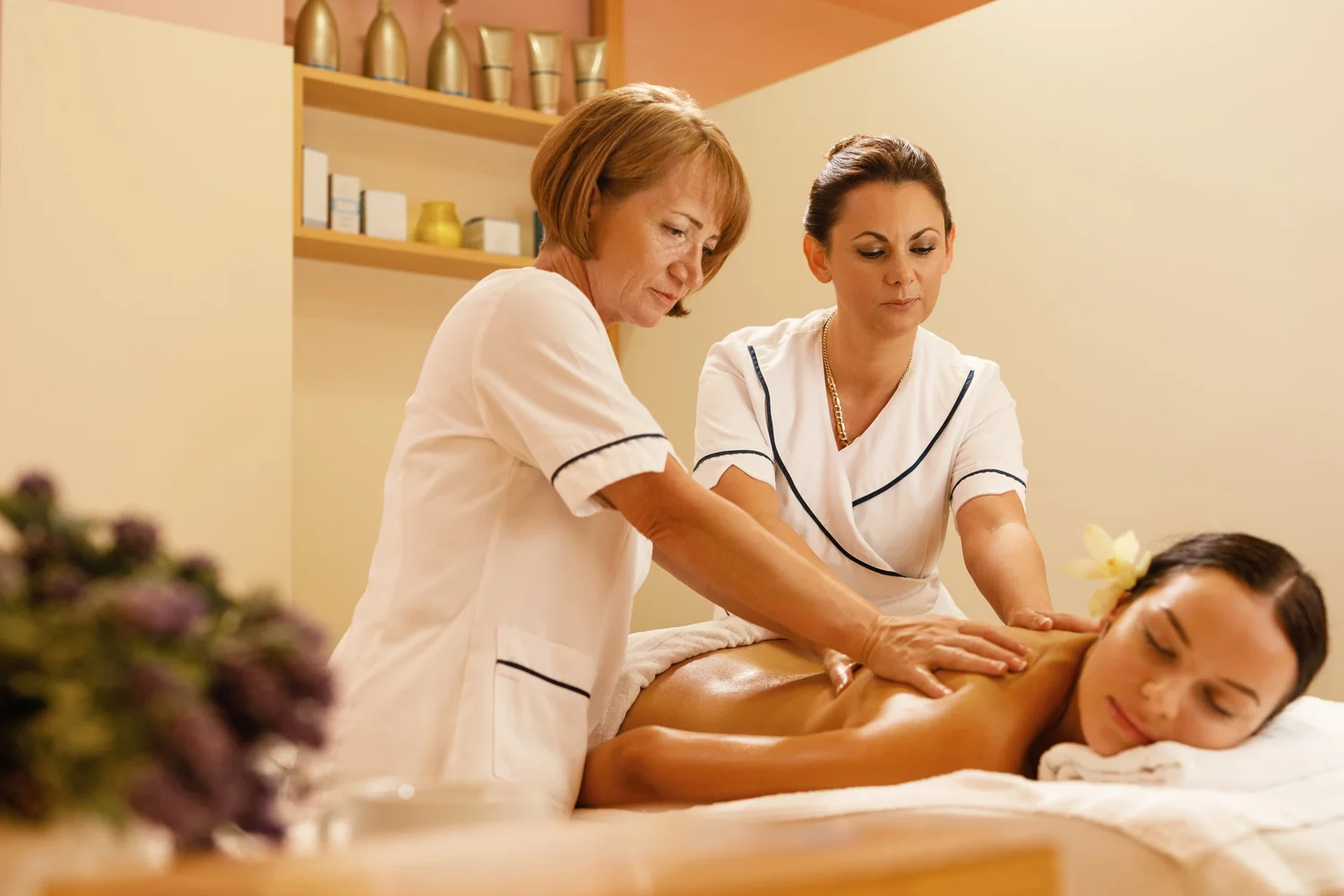 Small-group massage training at Pathways Training Academy in Stoke-on-Trent