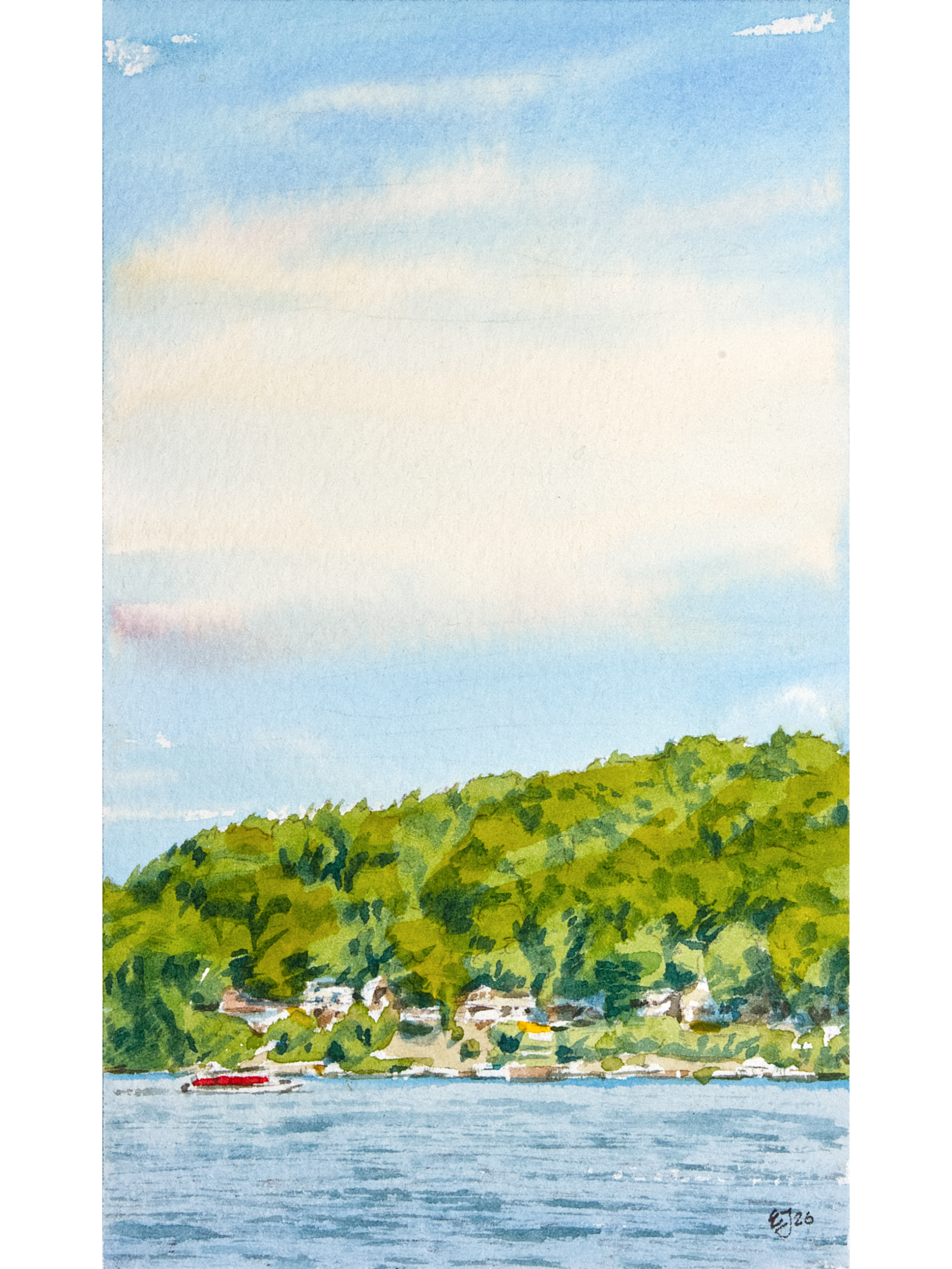 Pleasant Hill Lake, 1 - Original Watercolor Painting