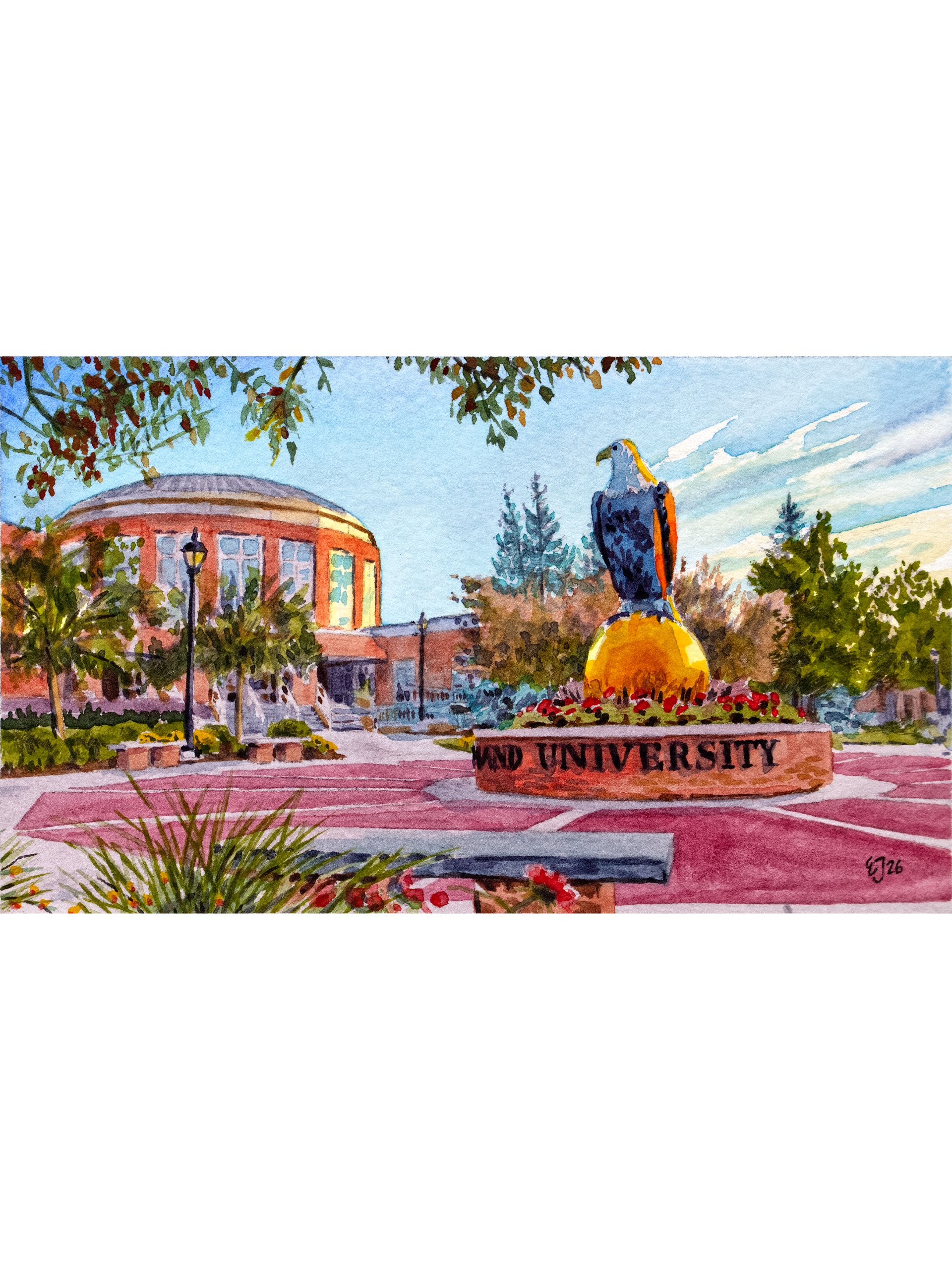 AU Rec Center - Original Watercolor Painting