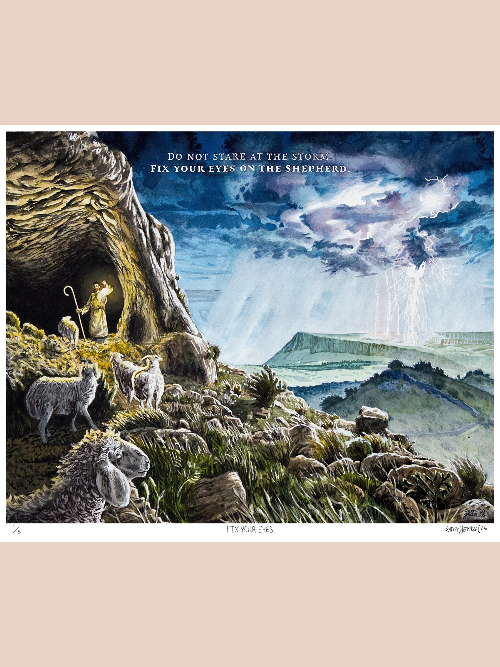 Limited Edition Giclée Print of "Fix Your Eyes" Watercolor Painting - Signed By the Artist
