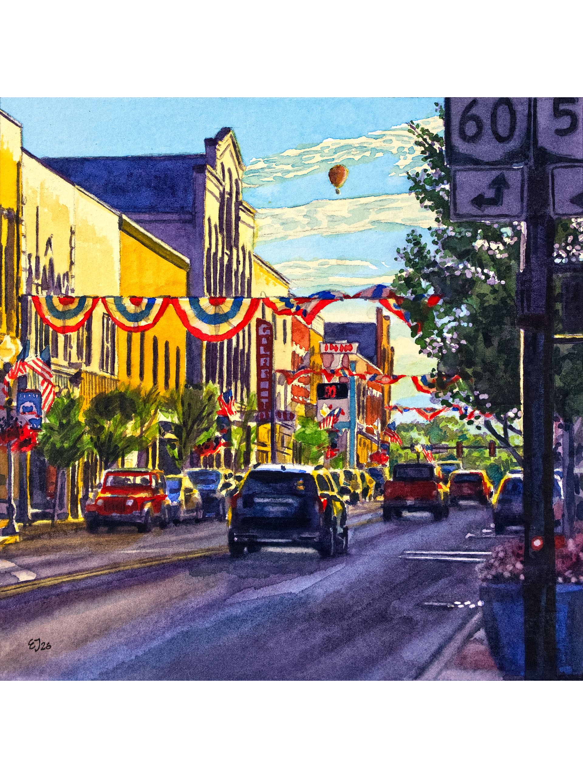 Downtown, 1 - Original Watercolor Painting