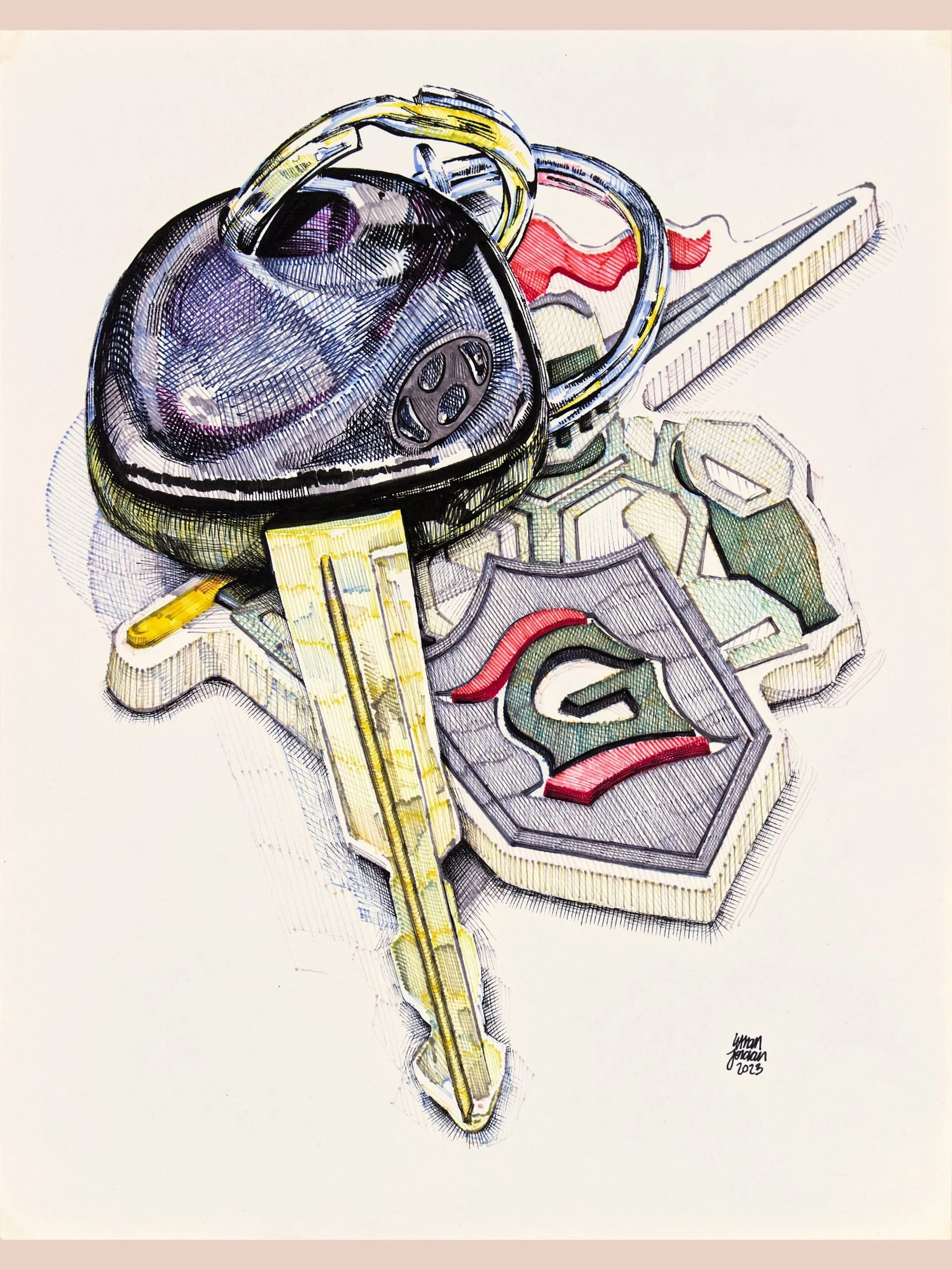 $30 Off | Hyundai Keys, Wide - Marker Drawing