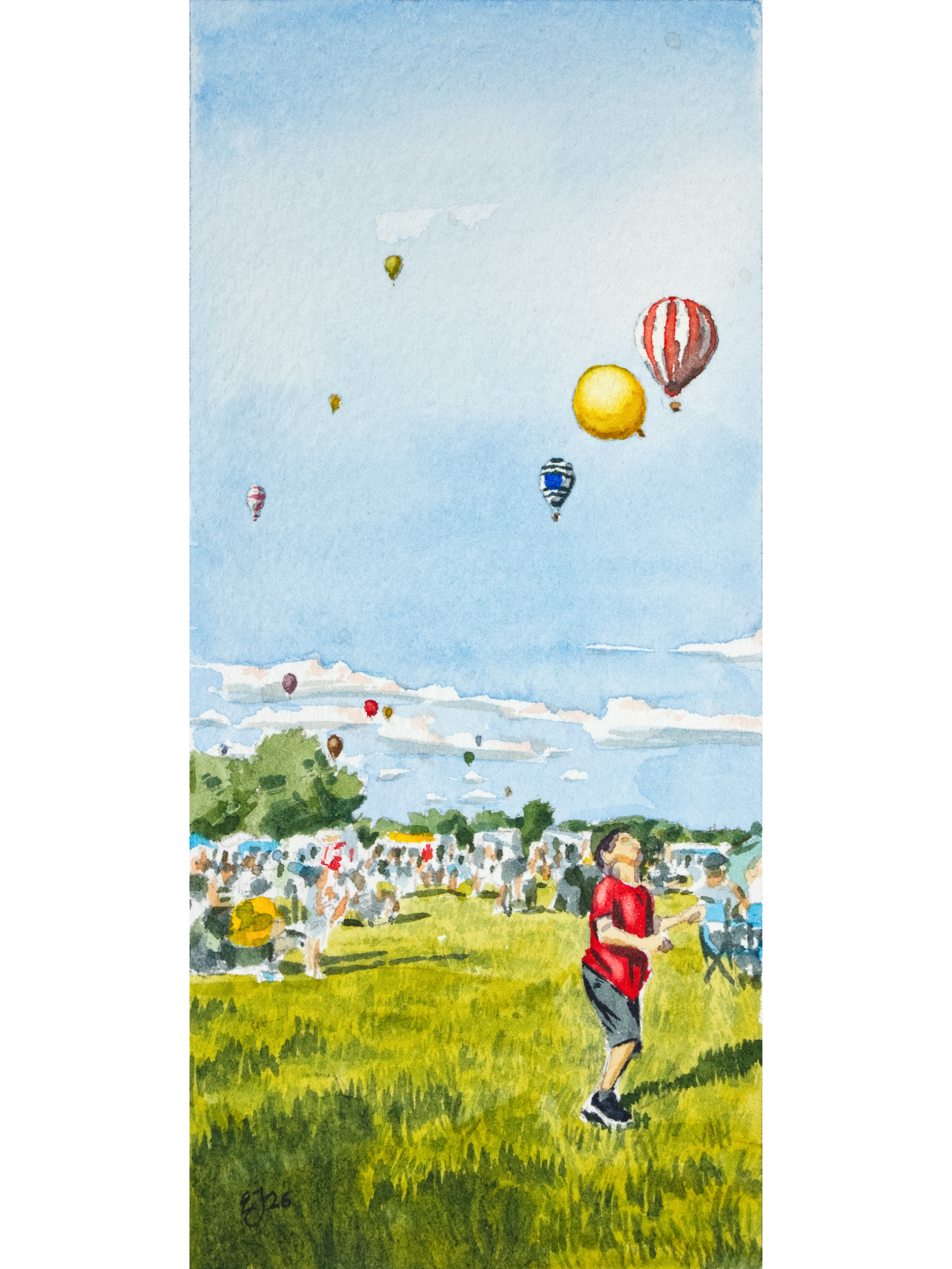 Hot Air Balloon Festival, 2025, 1 - Original Watercolor Painting