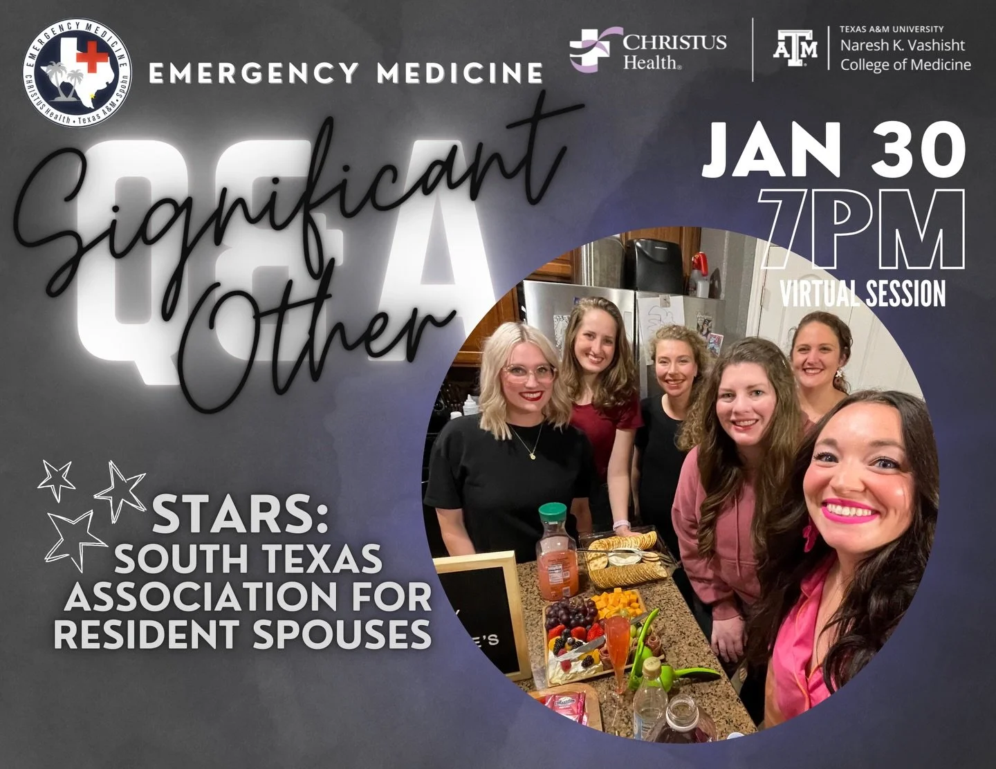 To our applicants (and their families!) - please join our STARs group on 1/30 at 7pm CST for a virtual session where they share the ins and outs of being a residency spouse/SO. Our program prides itself on inclusivity for all significant others/famil