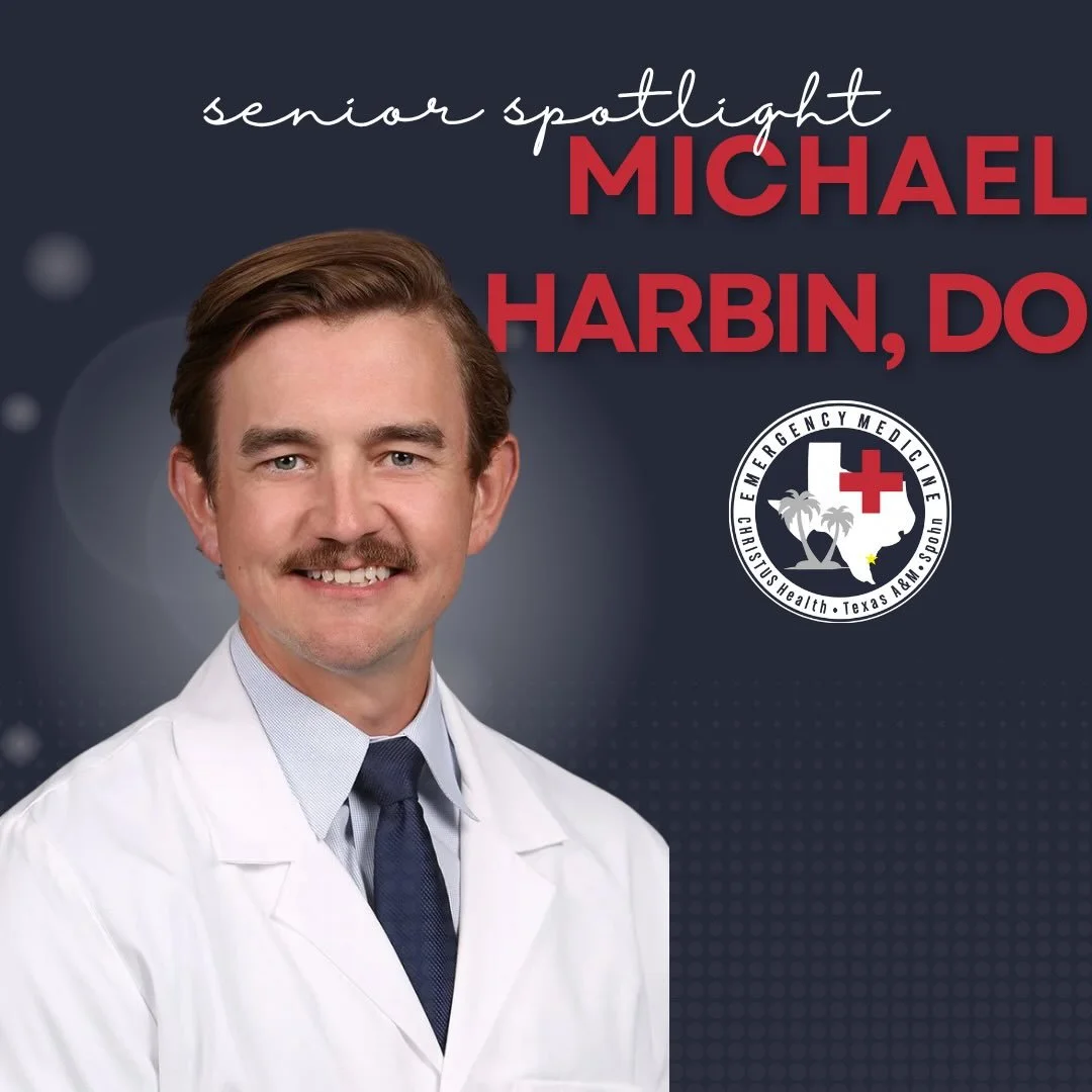 We&rsquo;ll be honoring our upcoming 2026 graduates with a returning series: ✨SENIOR SPOTLIGHTS!✨ 

First up, Chief Dr. Michael Harbin! 

✨Plans after residency: working at @christushealth CHRISTUS Santa Rosa - New Braunfels. It&rsquo;s a community E
