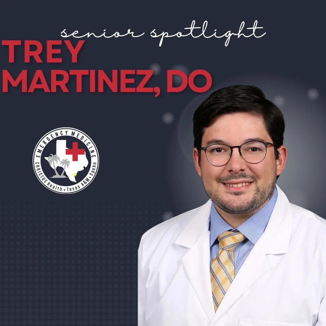 For our next ✨SENIOR SPOTLIGHT✨ we have Dr. Martinez! 

✨Plans after residency: Joining the ED at Christus Santa Rosa New Braunfels

✨Favorite aspect of the program: The people. Residency is hard no matter where you go, but getting to do it alongside