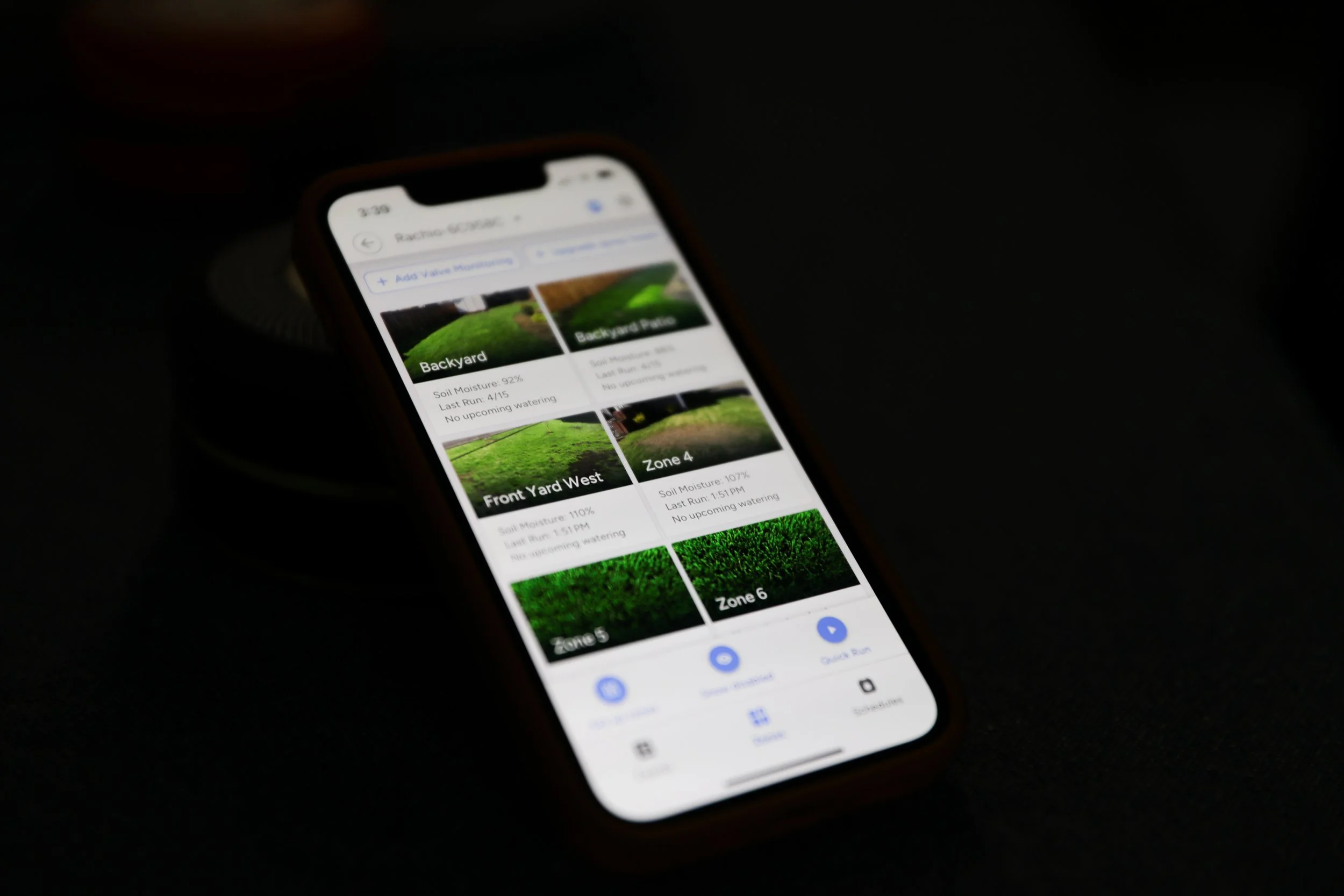 a phone displaying the rachio app.