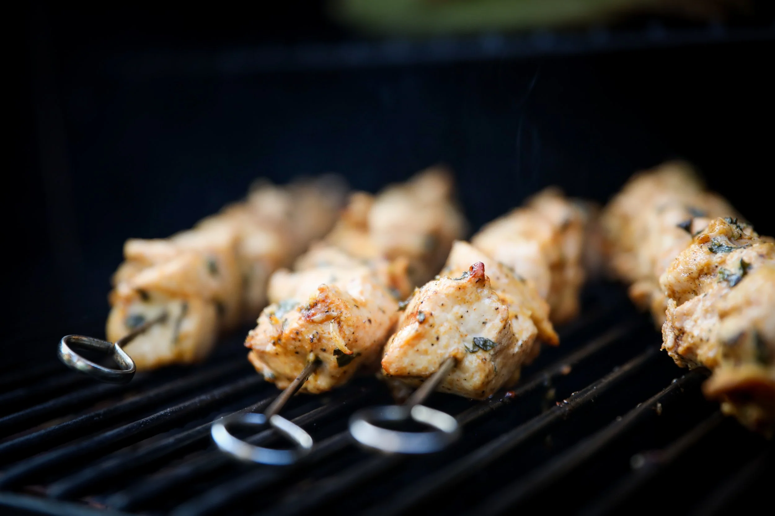 Grilled Lemon-Mint Chicken Skewers on the Traeger, Fresh Summer Recipe