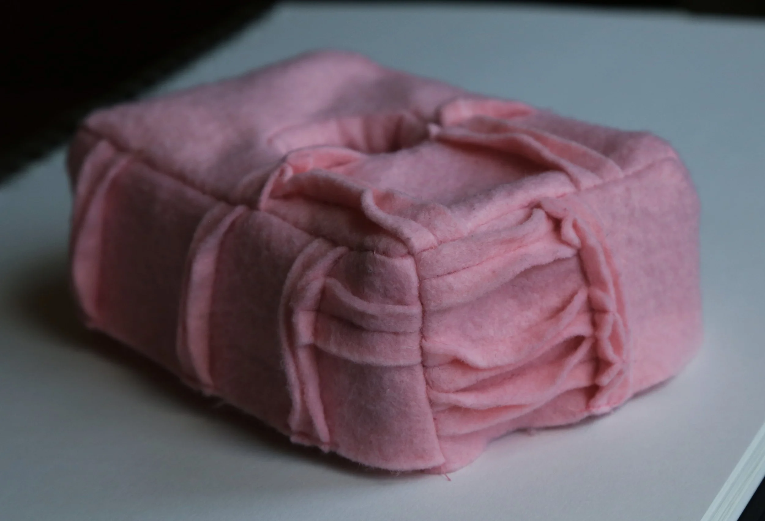 felt, cardboard phone box, masking tape. 15 x 9 x 6cm