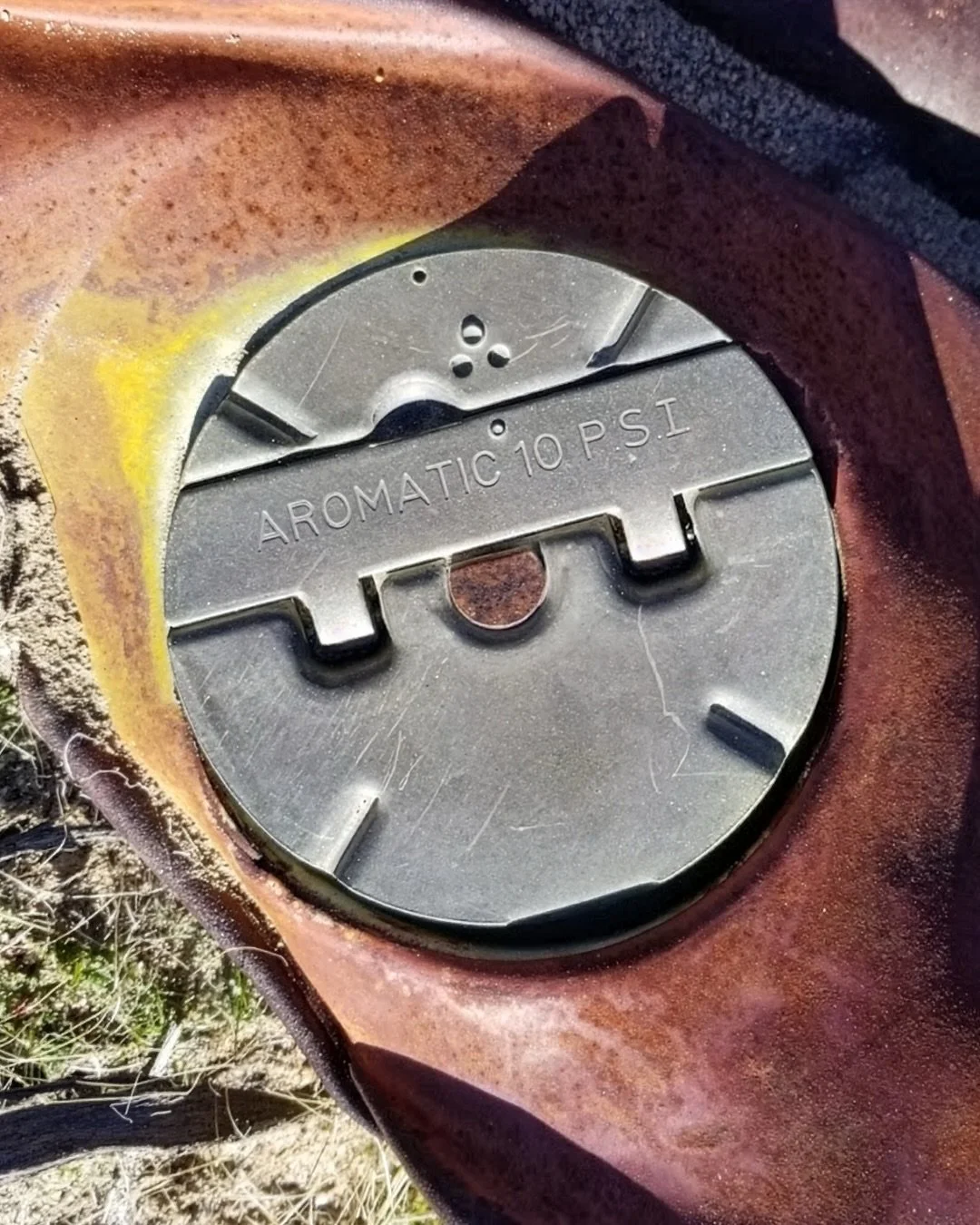 During a survey in rural northwestern Adelanto, California , BCR Consulting archaeologists stumbled upon a twisted pile of sheet metal. Inspection revealed a cap stamped with &ldquo;AROMATIC 10 P.S.I.&rdquo; and a faded coat of zinc yellow chromate p