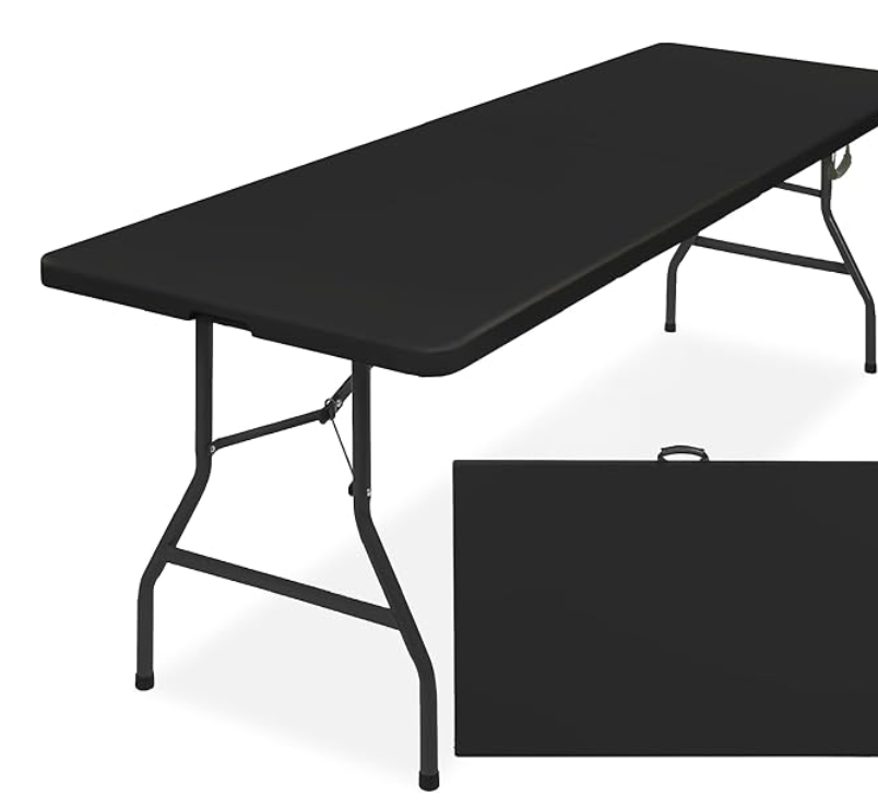 Black - 8 Foot Foldable Table