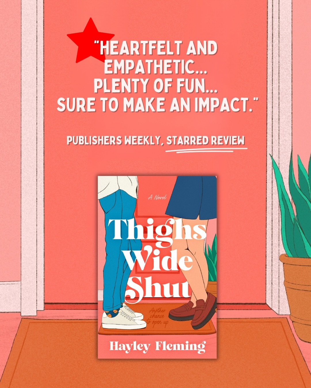 My book baby&rsquo;s first trade review is in and she&rsquo;s a ⭐️STAR⭐️ Thank you @publisherswkly for the absolute kindest words about THIGHS WIDE SHUT. So grateful to have an excuse to run around my apartment screaming and crying. 

THIGHS WIDE SHU