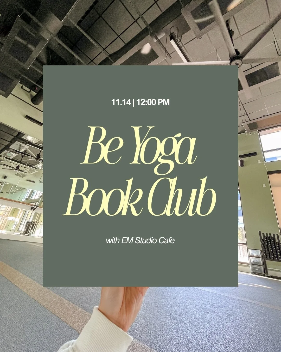 Mark your calendars for Sat, Nov 14 for Be Yoga Book Club (BYBC)!

Join us for Be Strong Express with Meg (45 min), followed by the book club launch. We&rsquo;ll also be announcing the book we&rsquo;re reading &mdash; can you take a guess? 👀 @emstud
