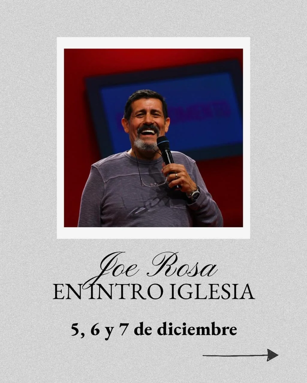 Intro Iglesia prep&aacute;rate para estos incre&iacute;bles eventos 🤩

Tendremos como invitado al pastor Joe Rosa el d&iacute;a 5,6 y 7 de diciembre en Intro Iglesia ✨

El s&aacute;bado 6 de diciembre estar&aacute; compartiendo en la reuni&oacute;n 