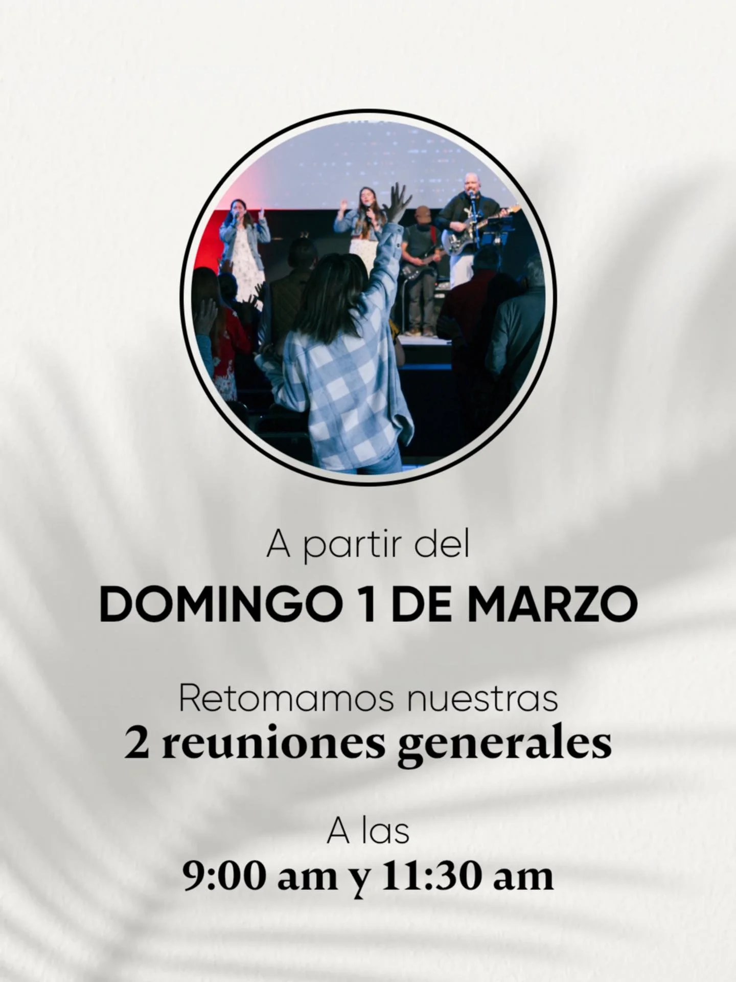 Llamada entrante de Intro Iglesia 📲

Estamos muy emocionados por decirte que el domingo 1 de marzo retomamos nuestra programaci&oacute;n habitual con dos reuniones a las 9:00 am y 11:30 am 🌟

Estamos listos para recibirte en casa, la gracia de Dios