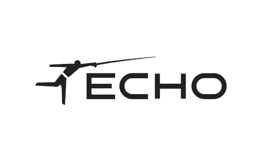 Logo with a stylized figure holding a fishing rod and the word 'ECHO' underneath.