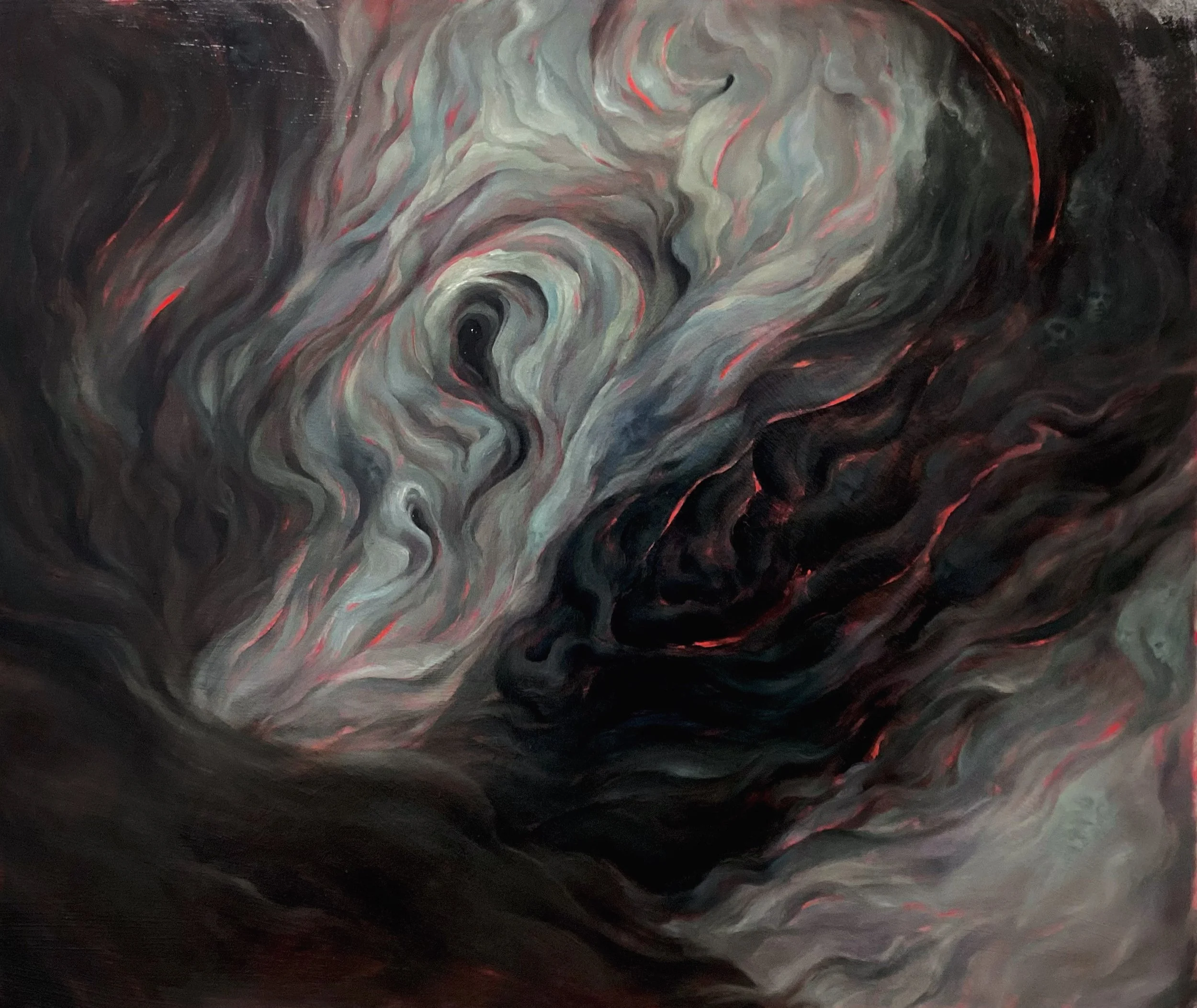 'The Watcher', oil paint on paper, 395mm x 680mm, 2024