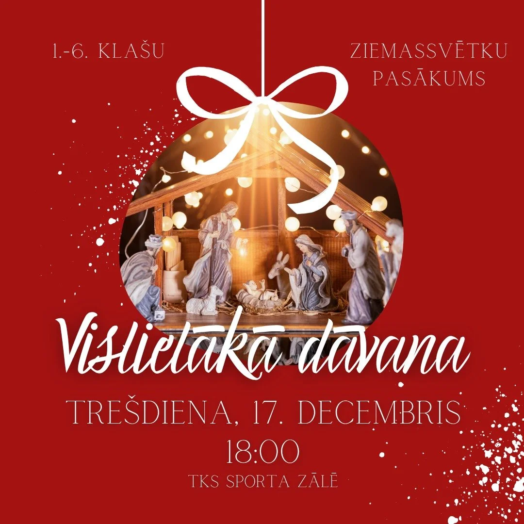 🎄✨ 1.&ndash;6. kla&scaron;u Ziemassvētku pasākums ✨🎄

&ldquo;Vislielākā dāvana&rdquo;

Ziemassvētku laikā mēs domājam par dāvanām&hellip; bet kura no tām ir patiesi vislielākā? ❤️

Aicinām skolēnus, vecākus un skolotājus uz sirsnīgu kopā bū&scaron;