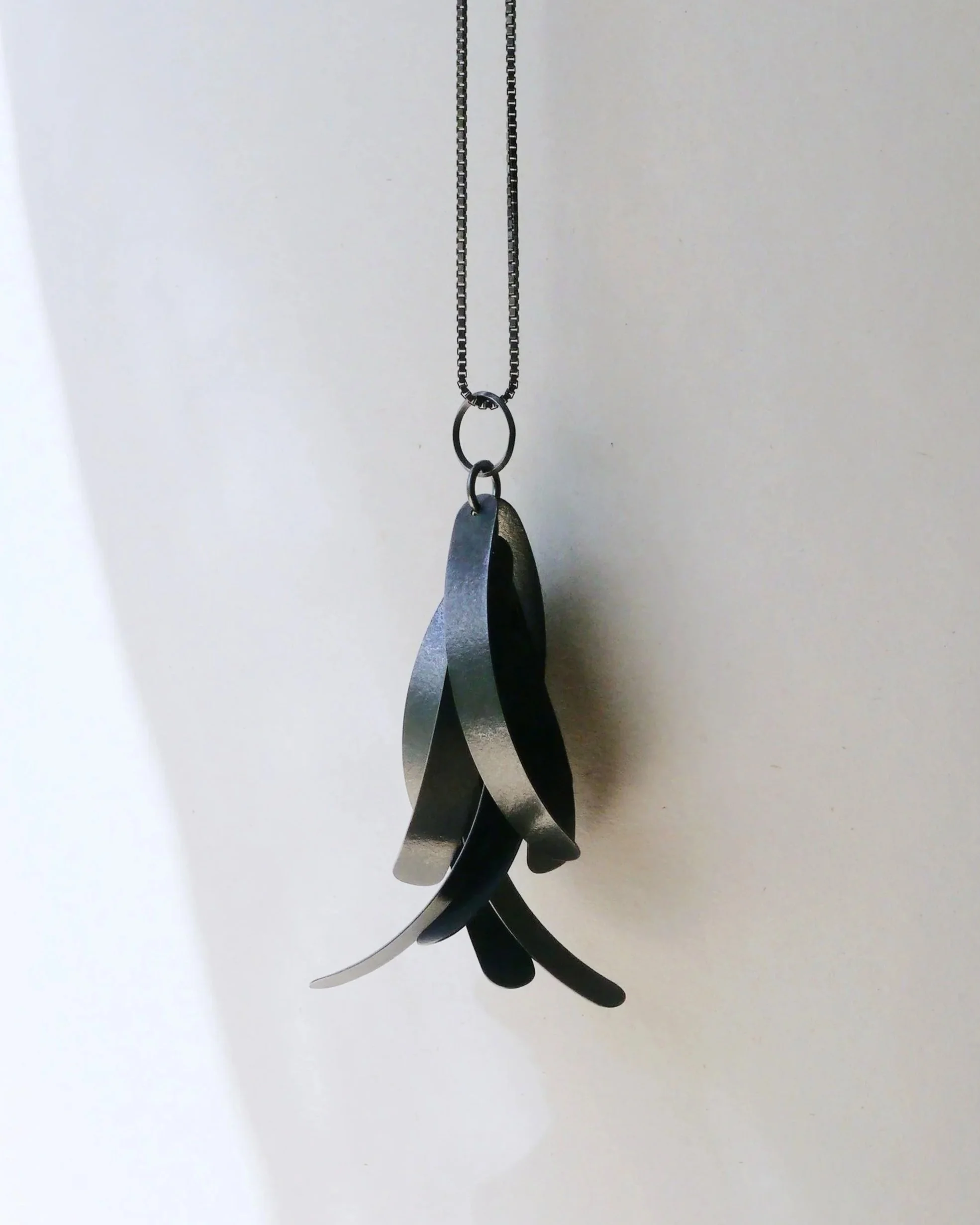 Silver Clustered Long Strip Pendant / Large