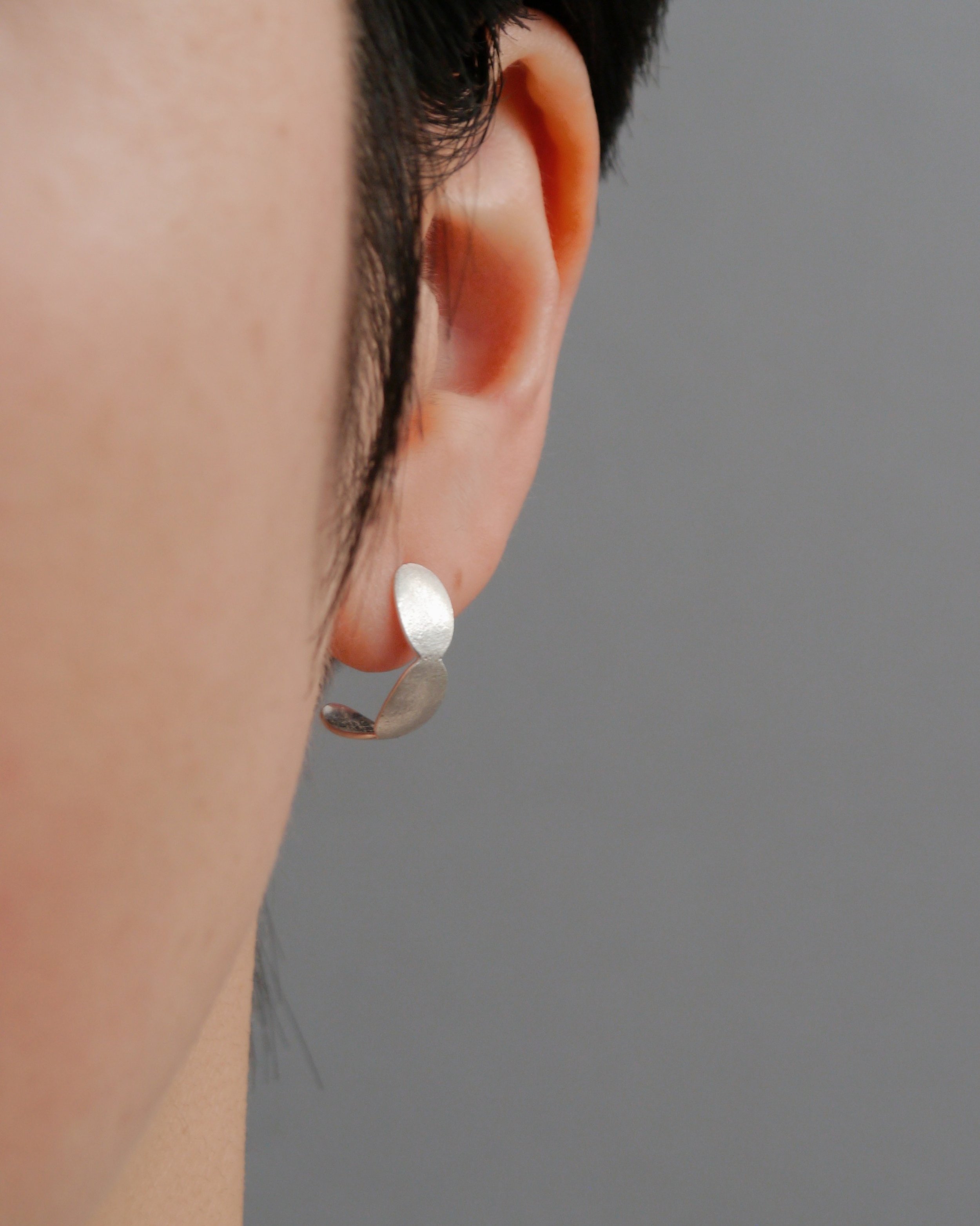 Silver Grain Hoop Earrings