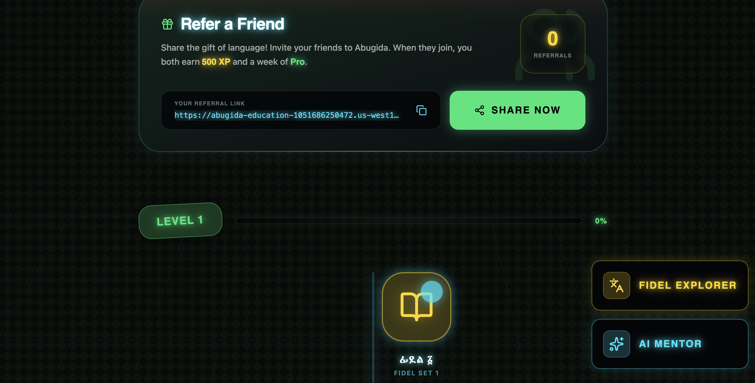 Diaspora child learning Amharic through a self-paced app