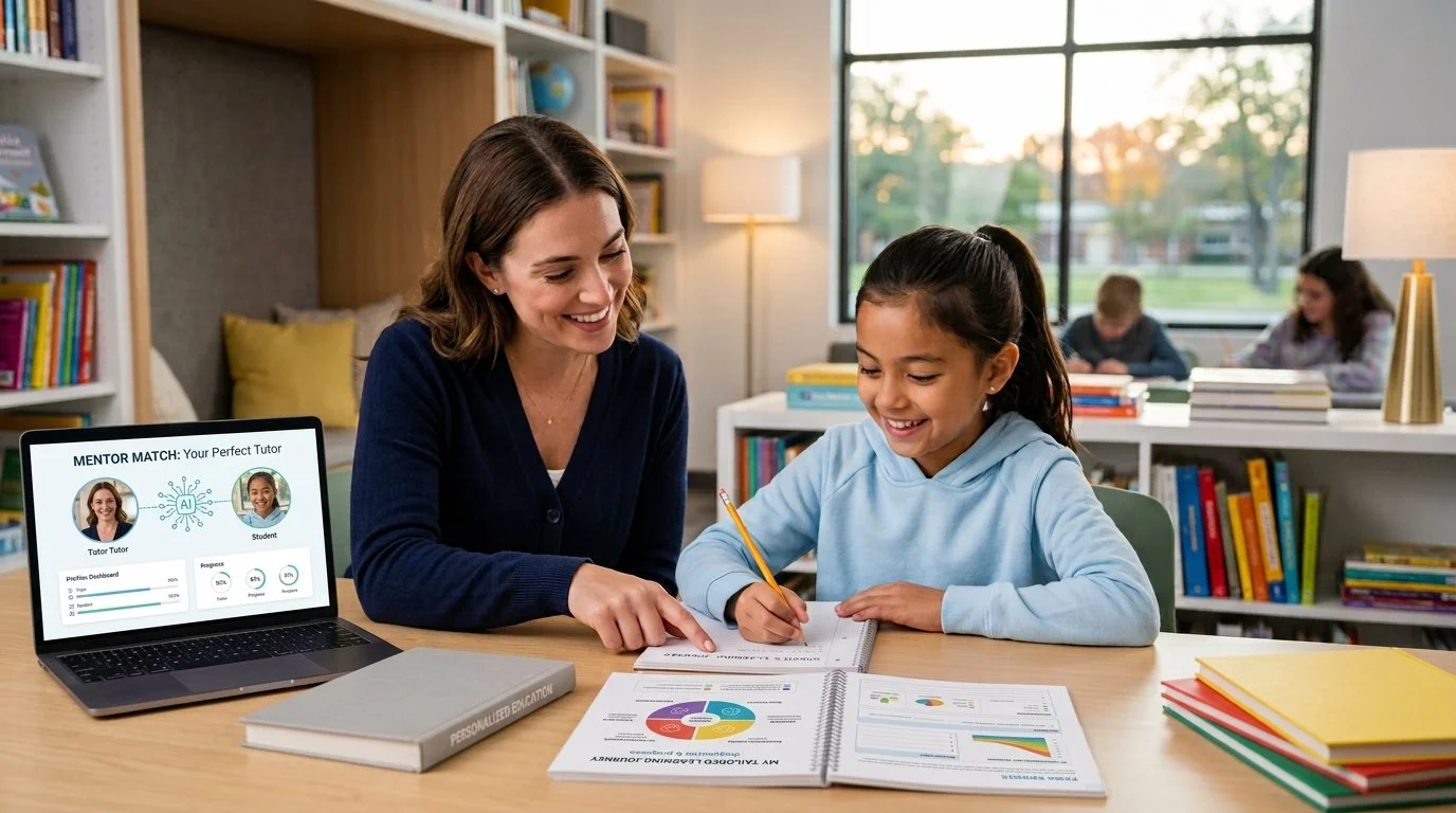 Online 1-on-1 STEM tutor teaching math and science to a student via video call