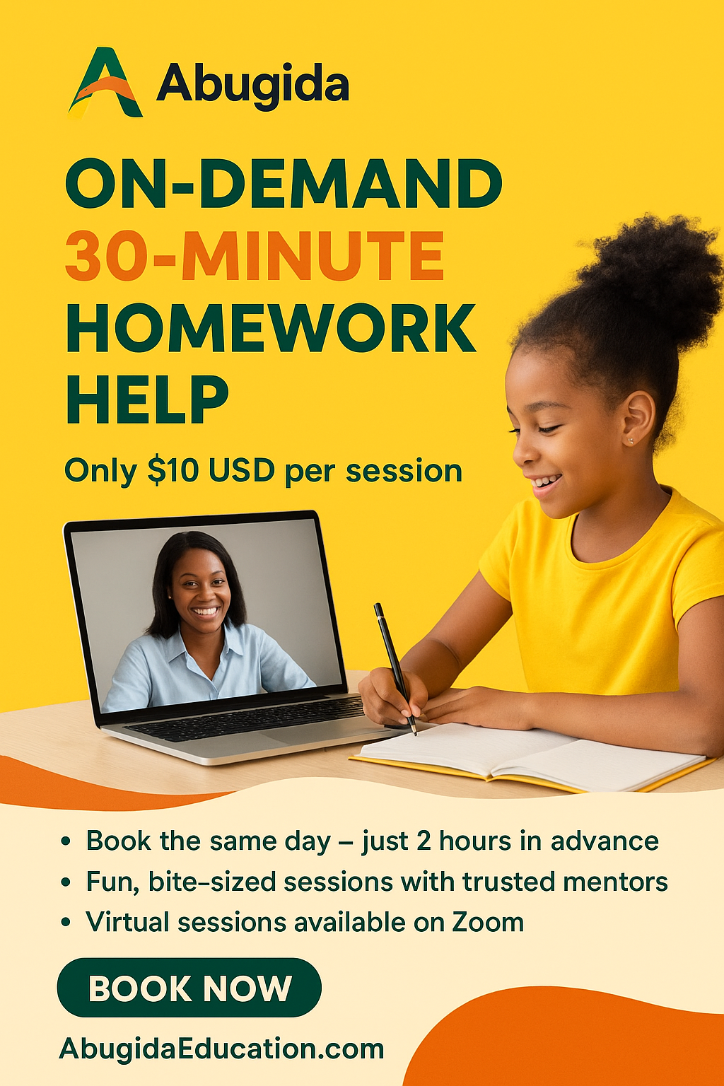 Student smiling while getting online homework help from a tutor
