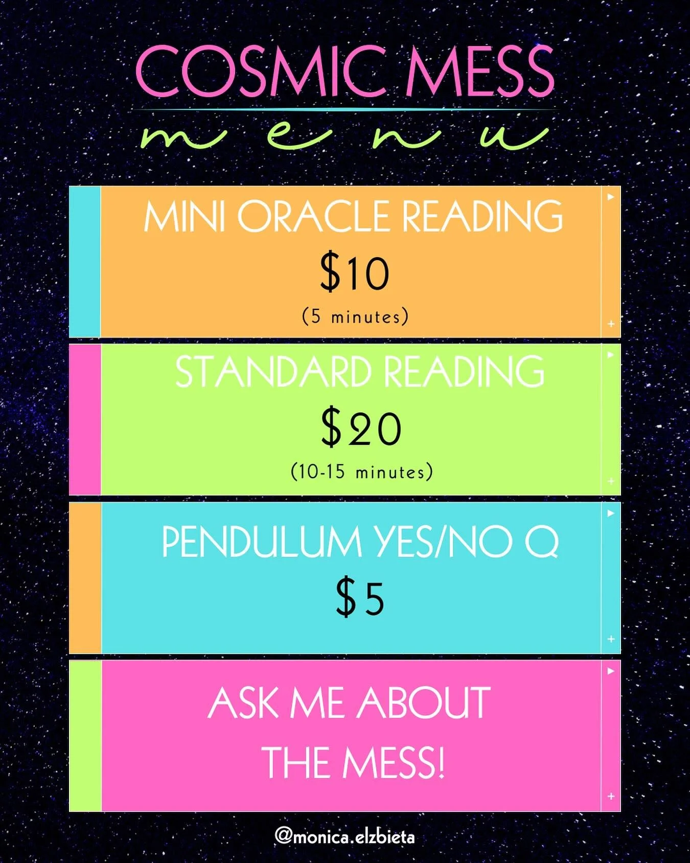🍎✨ Catch me at Apple Fest in Lincoln Square this weekend with all the cosmic vibes! ✨🍎
I’ll be offering:
🔮 Mini Oracle Readings – $10 (5 minutes)
🌙 Standard Readings – $20 (10–15 minutes)
✨ Pendulum Yes/No Questions &ndas