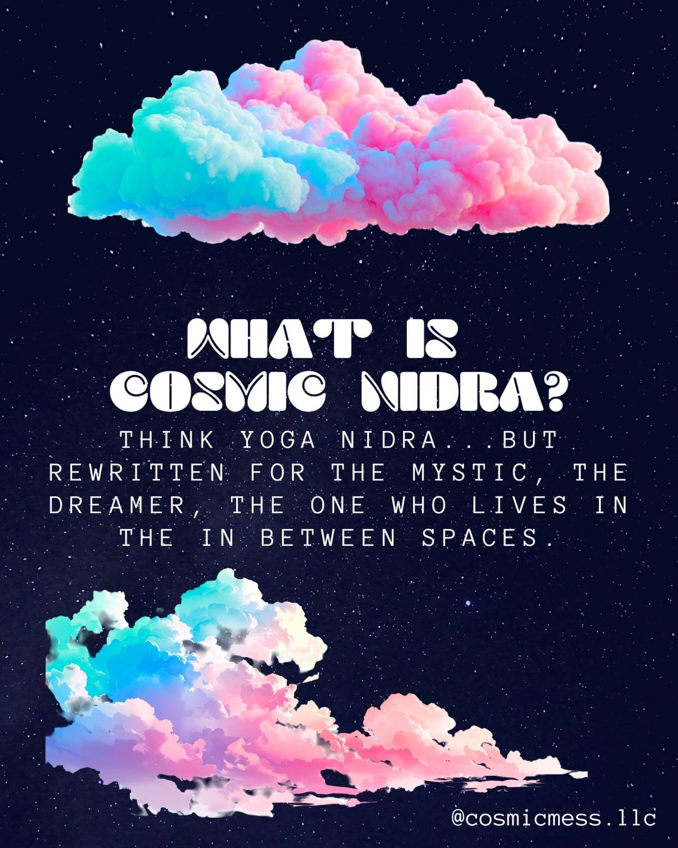 Cosmic Nidra is a guided rest journey that blends:
🌙 deep nervous system restoration
📚 soft storytelling + subconscious exploration
✨ energy work woven into the breath
🕯️ seasonal and cosmic symbolism
🧬 somatic grounding
💫 portals into imaginati