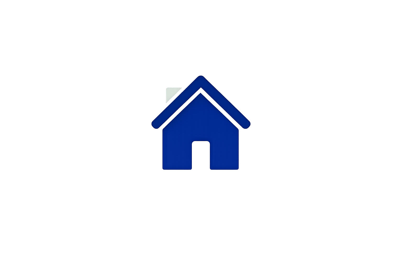 Blue plastic house-shaped mailbox with a pointed roof and a front door/slot for mail, positioned outdoors on a black surface with a gray background.