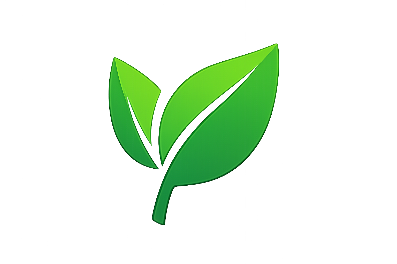 A stylized green leaf icon with two smaller leaves branching from a central stem.