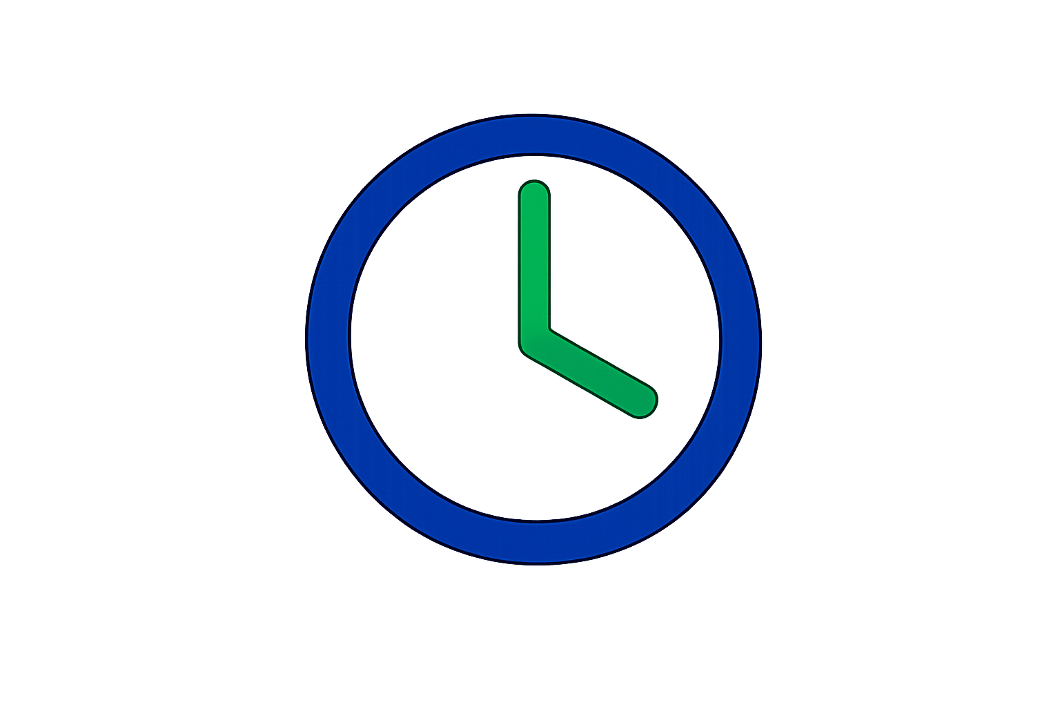 Digital clock showing 9:00 in green and blue colors.
