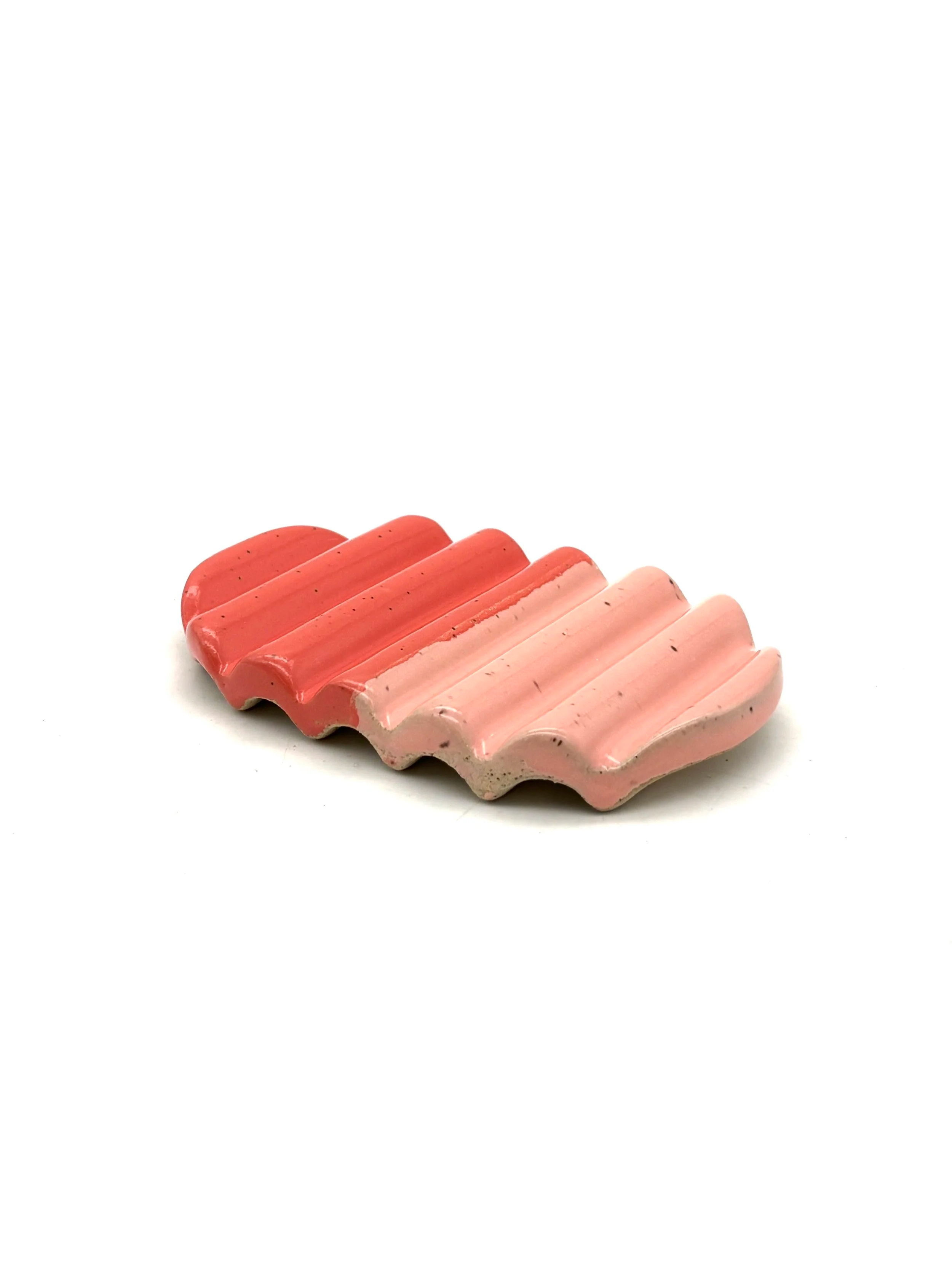 Squiggle Soap Dish in Colorbock Red Pink