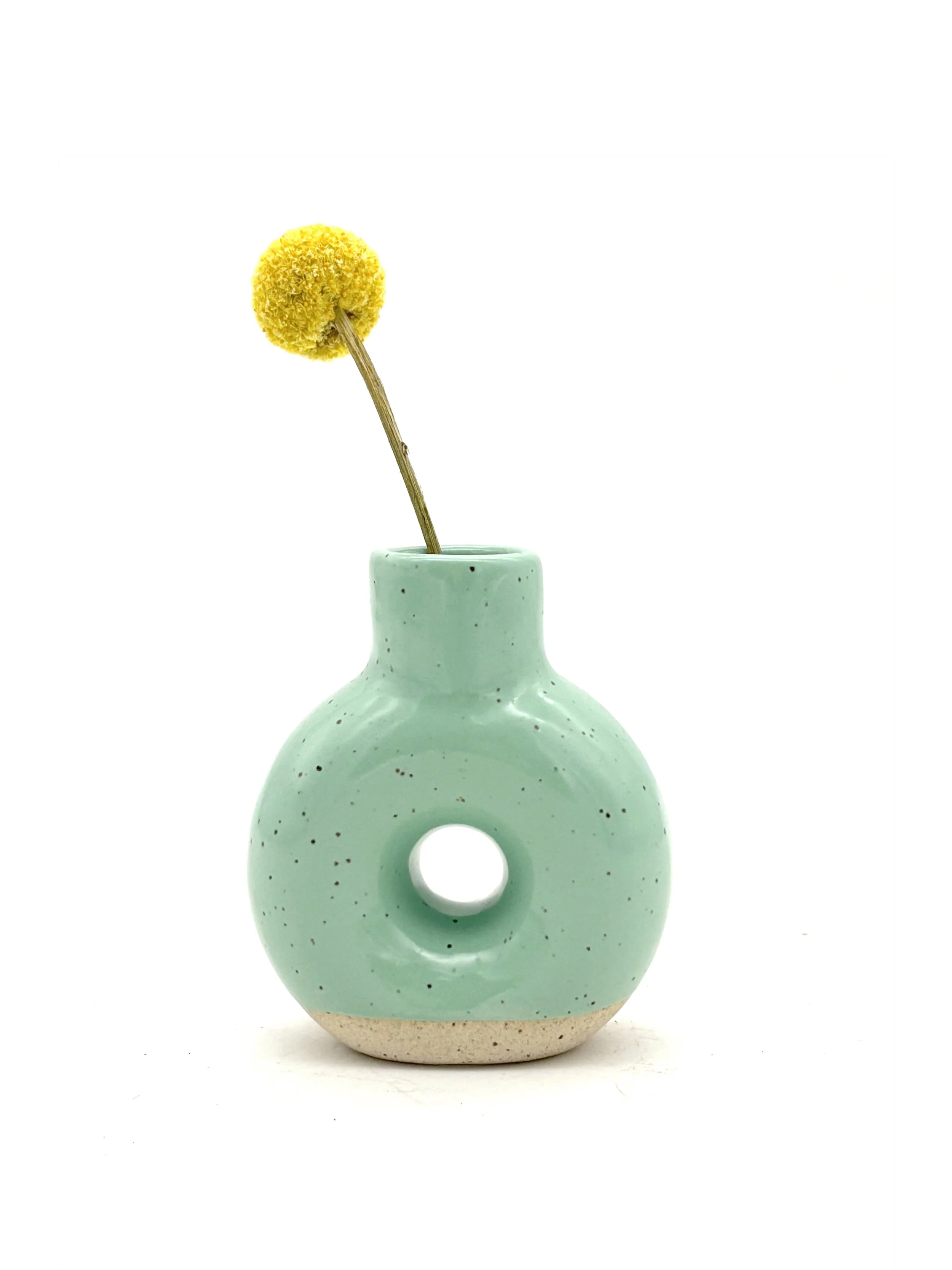 Bud Vase Mmm Donut in Aqua