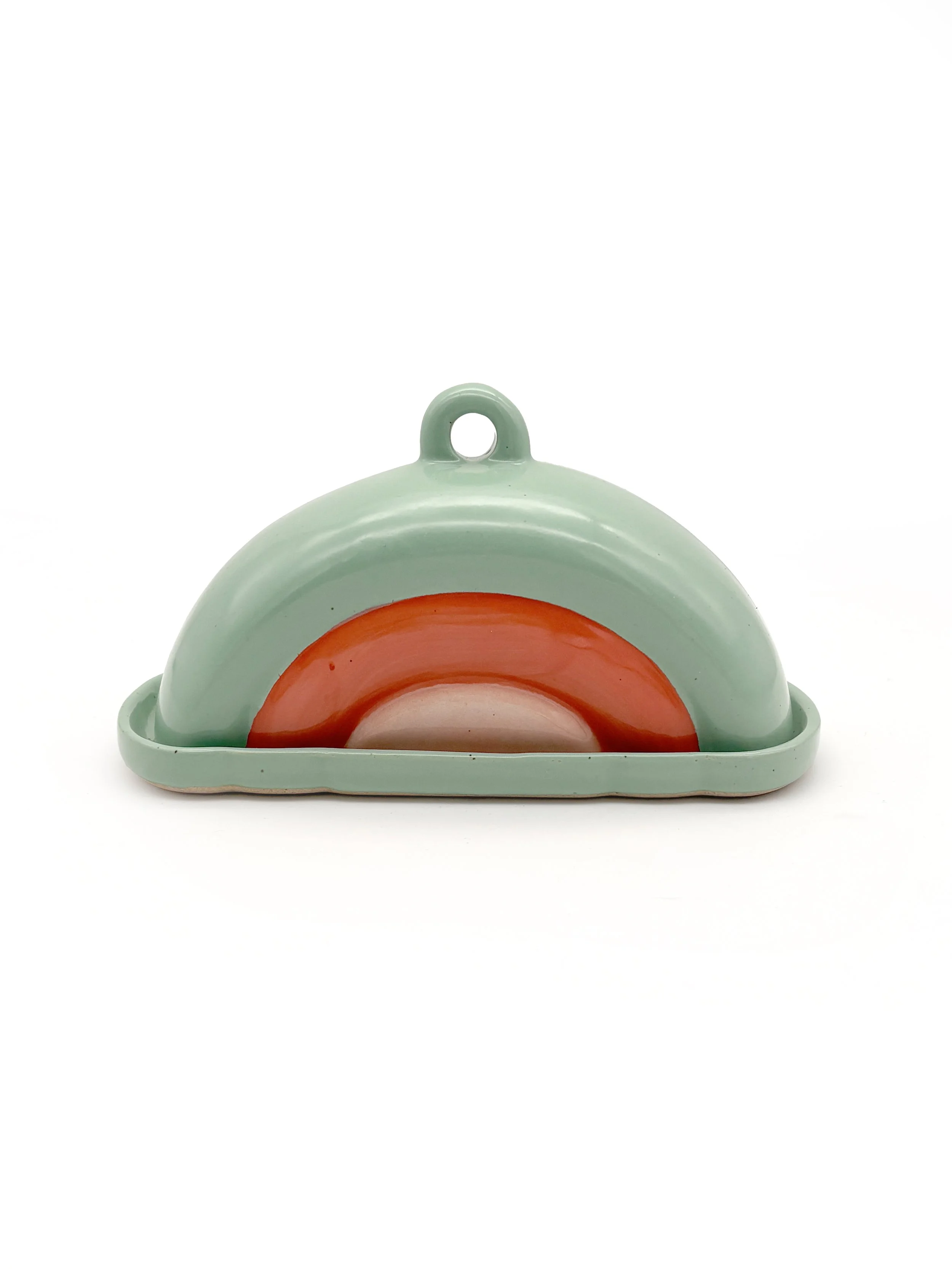 PREORDER Rainbow Butter Dish in Aqua