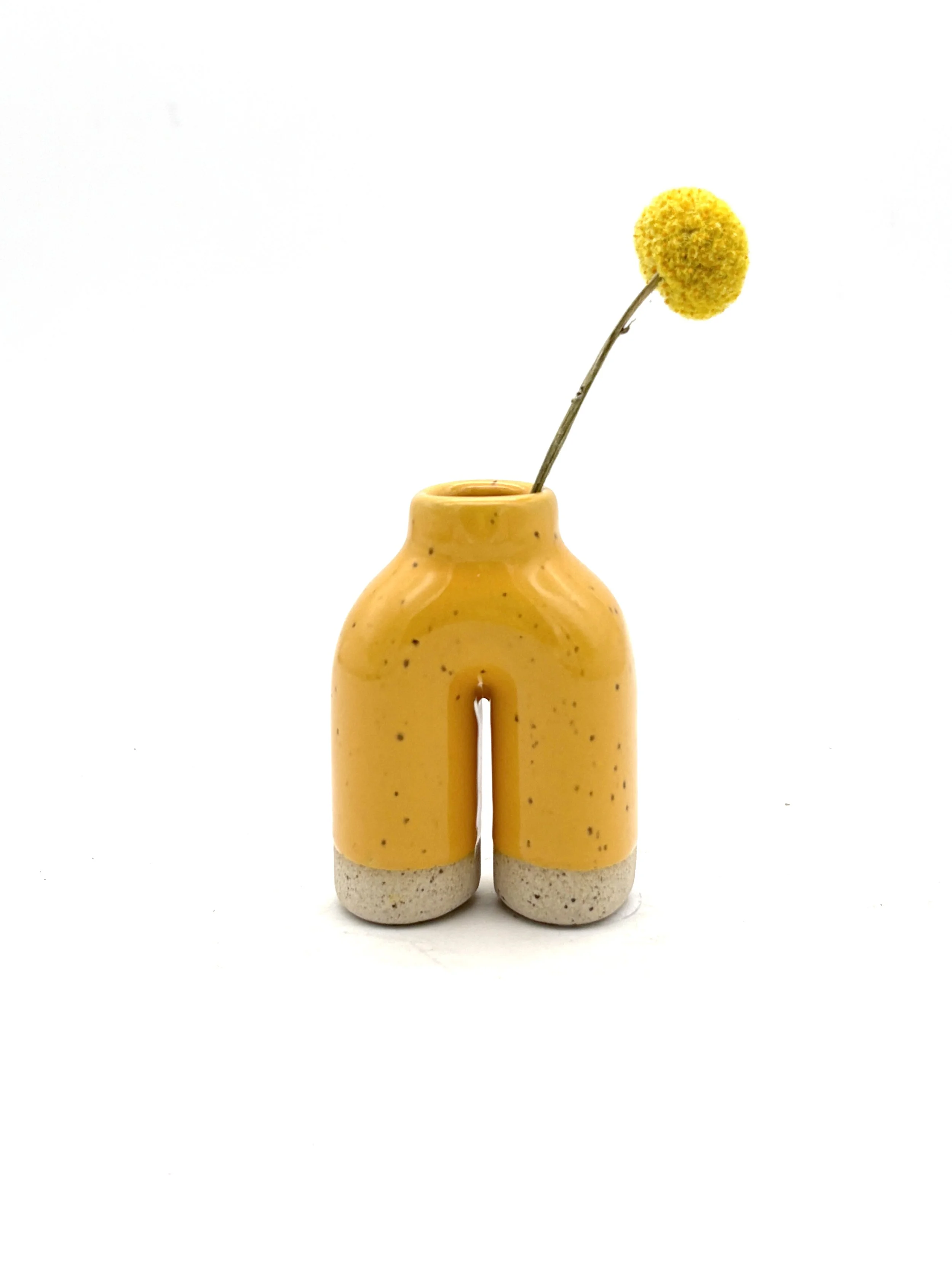 Bud Vase Happy Feet in Yellow